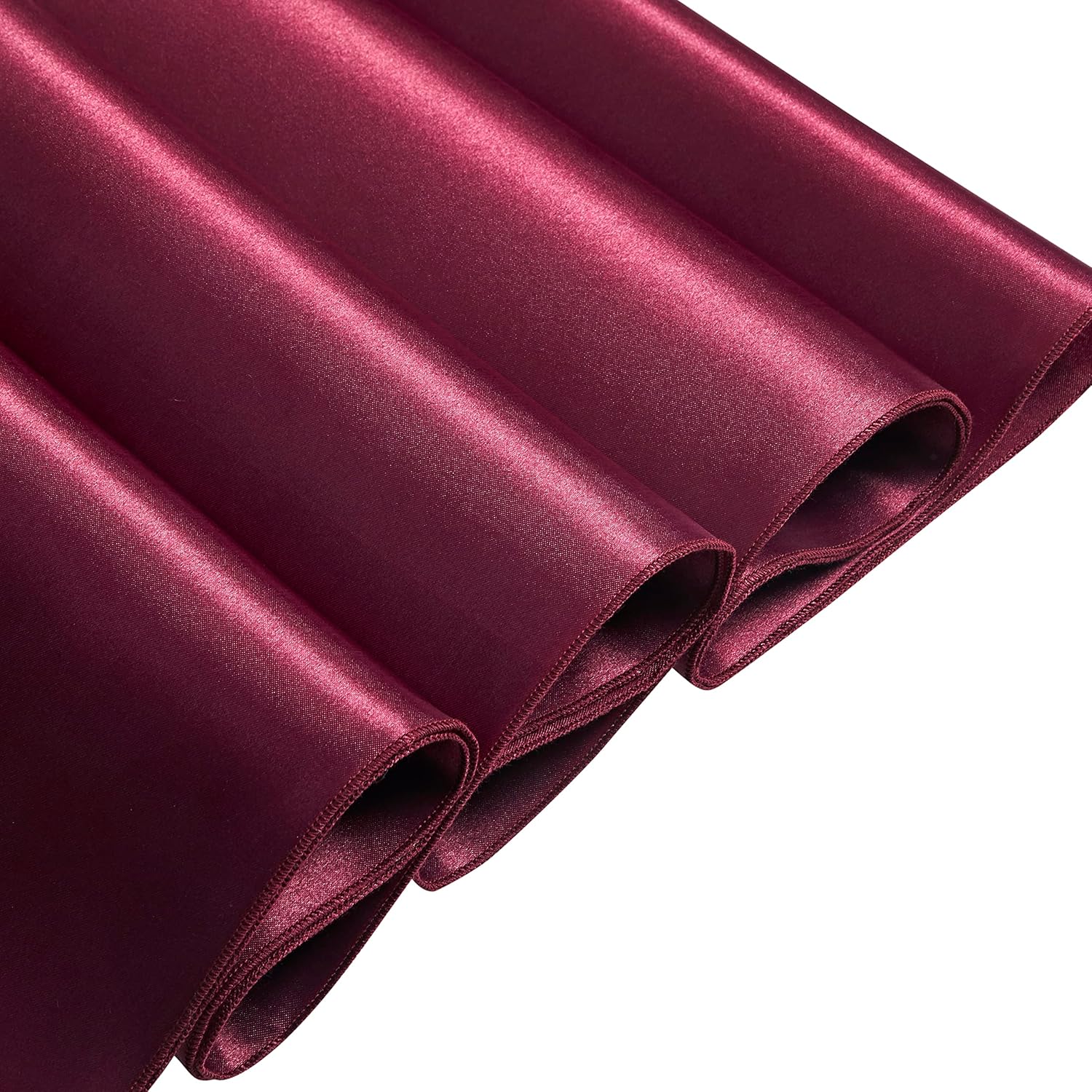 6 Pack Satin Table Cover Rectangle Silkly Soft Table Cloth, Satin Dining Table Cloths for Wedding Banquet Table Decoration, Dining Room, Indoor and Outdoor Use, 60 x 120 Inches, Burgundy