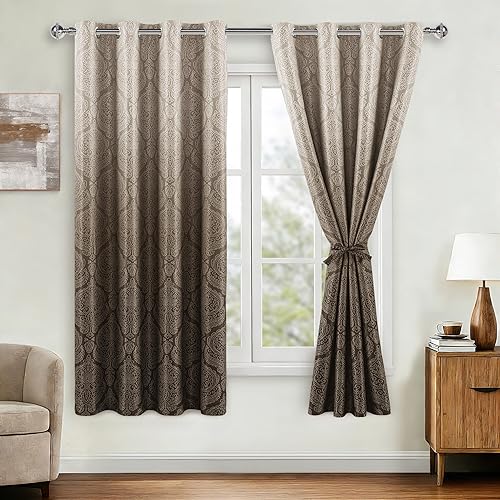 Miniatura 34 de DWCN Cortinas opacas 100% grises de 84 pulgadas de largo para dormitorio con forro negro, doble capa con aislamiento térmico, paneles de cortina