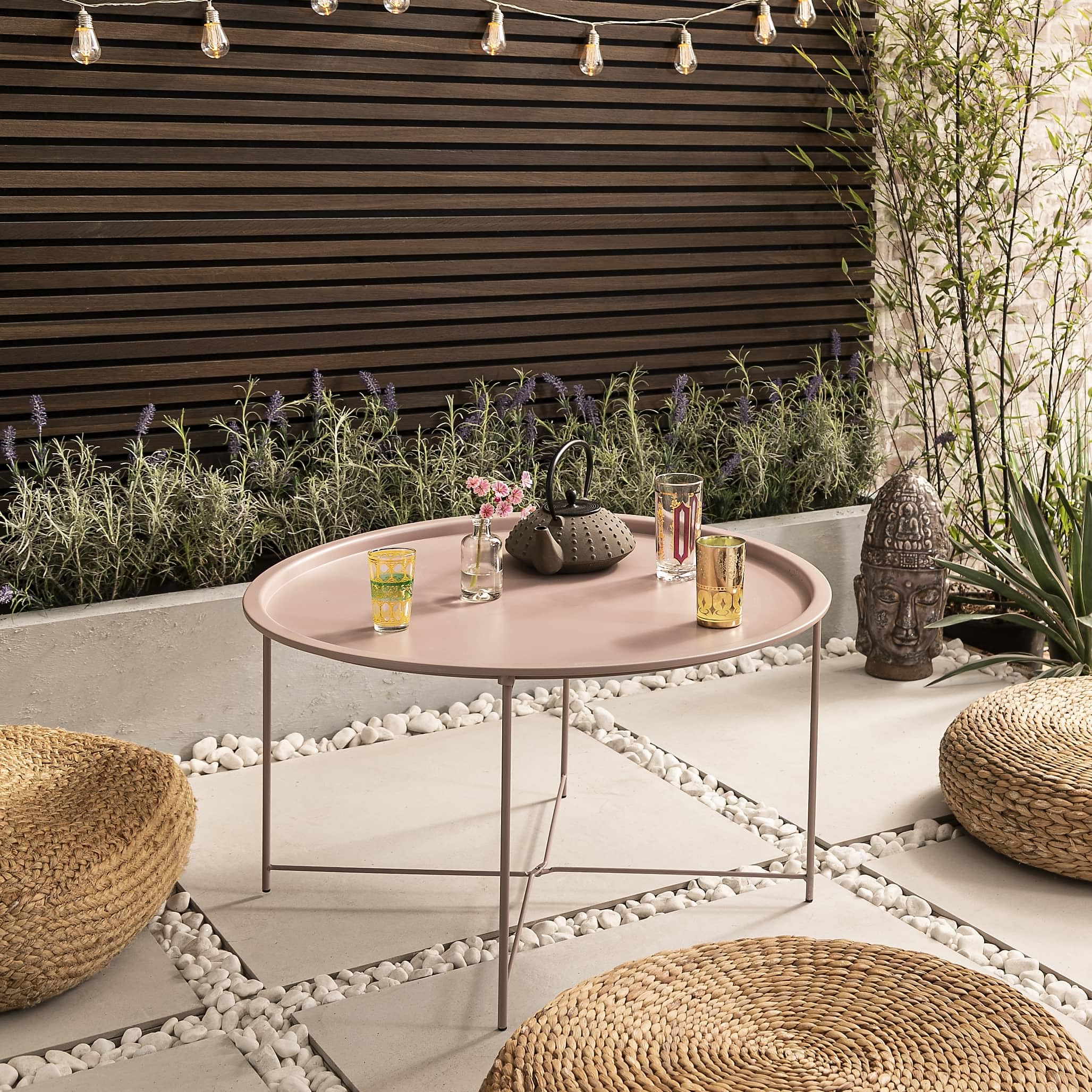 Noa and Nani Bjarni Garden Patio Occasional Table (Pink)