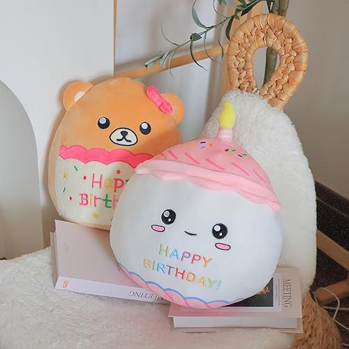 Miniatura 7 de Easfan Almohada de felpa suave para pastel de cumpleaños de 12 pulgadas, lindo animal de peluche para decoración del hogar, habitación, regalos de