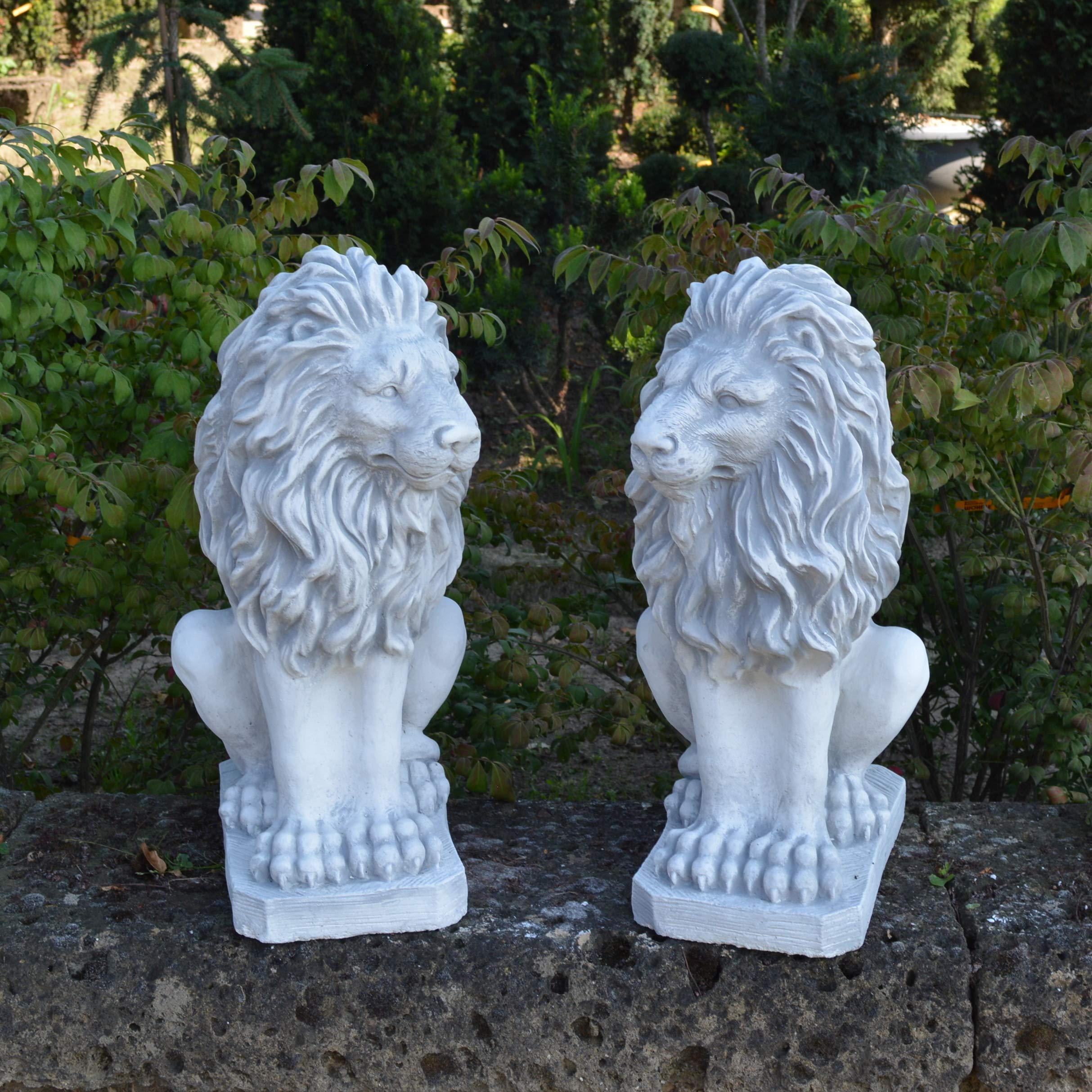 Statue De Lionne En Pierre Reconstituée – Gardien De Jardin – 42 Cm, 23 Kg, Résistant Au Gel Jusqu’à -30°C