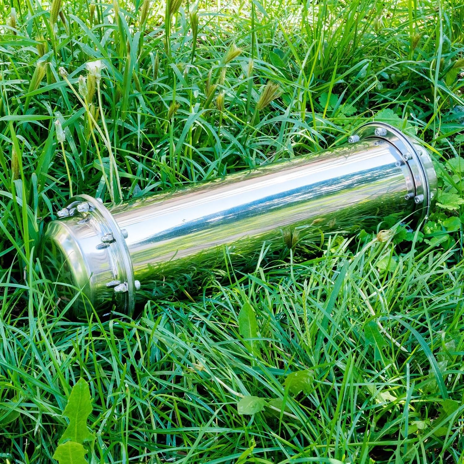 Cápsula del tiempo de acero inoxidable - Recipiente cerrable para el futuro, recipiente de tiempo para enterrar, impermeable, resistente a la corrosión y a los golpes Time Capsule (18,5 cm