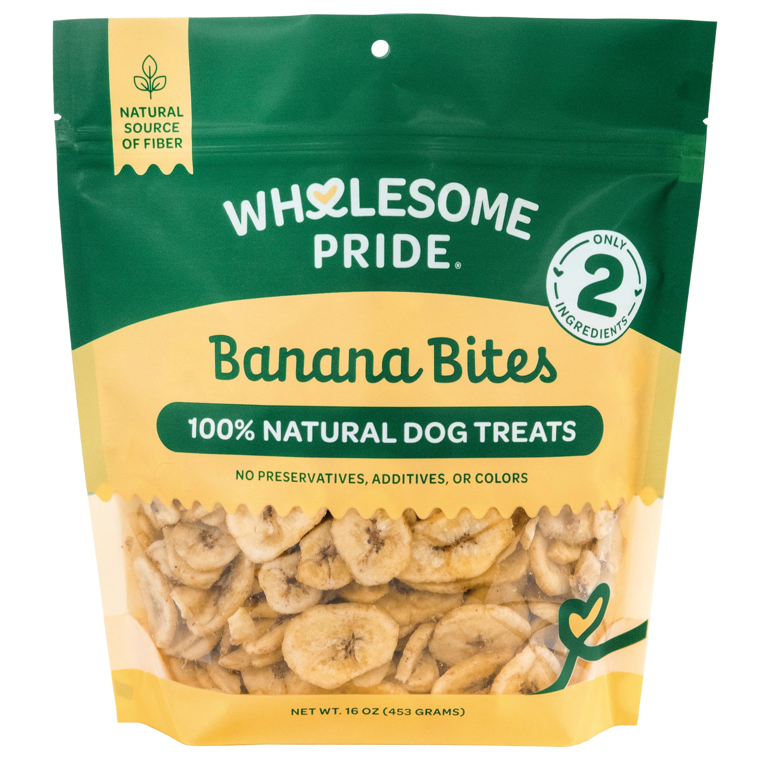 Wholesome Pride Banana Bites przysmak dla psa, 2 składniki – banany i olej kokosowy, bez zbóż, 473,6 g