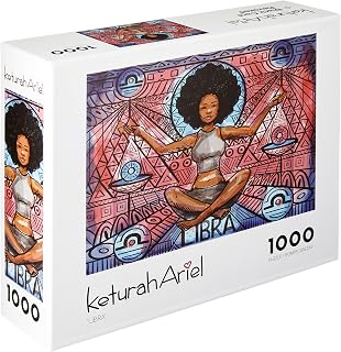 African American Jigsaw Puzzle by NYTimes Bestselling Illustrator Keturah Ariel and Black Card Revoked - Zodiac Puzzle for Adults - 1000 Piece Libra Horoscope Puzzle