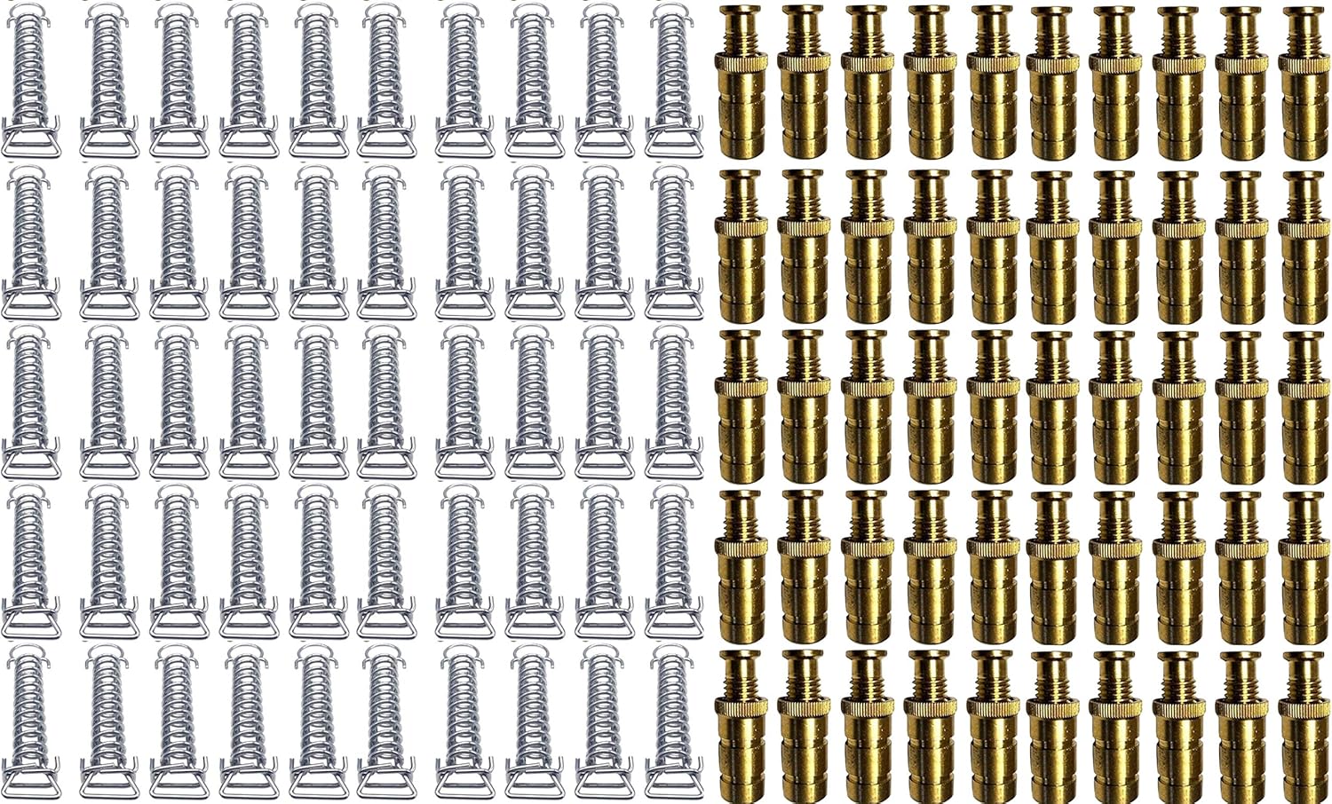 Poolzilla Pool Safety Cover Brass Anchors and Stainless Steel Springs - 10 Pack - Universal Fit