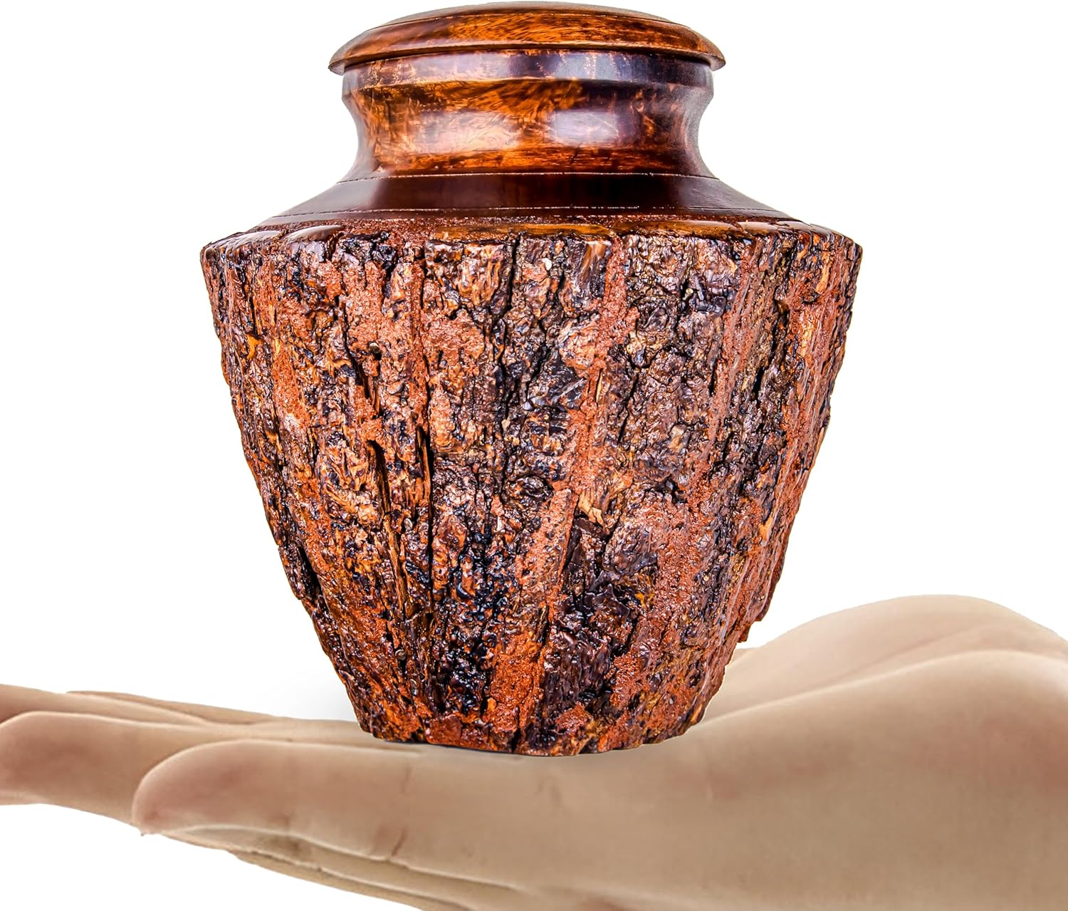 Handmade Wood Bark Small Urns for Human Ashes Keepsake – Dog Urn for Ashes, Wood Urns for Human Ashes, Decorative Urns, Tiny Urn for Human Ashes