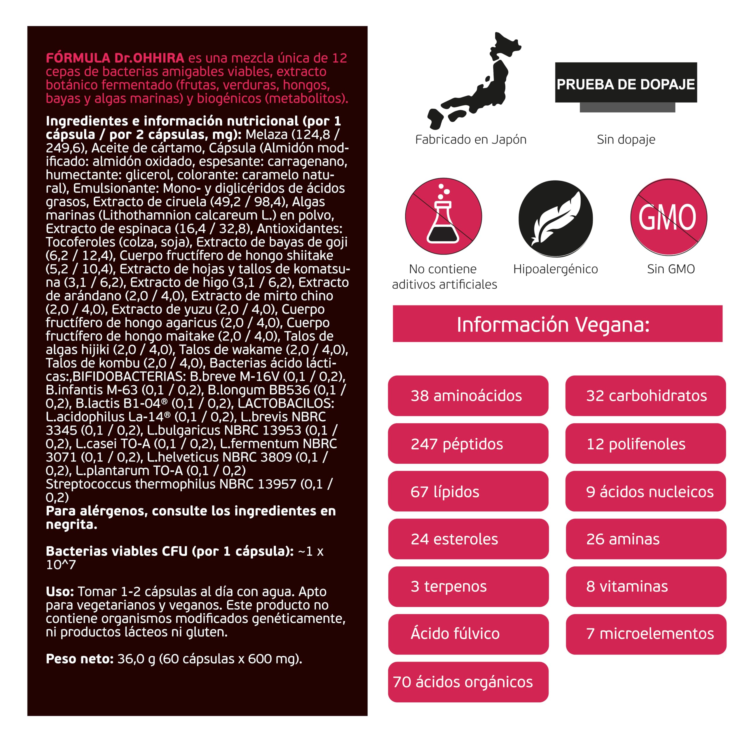 DELUXE Probióticos Salud Intestinal OM-X®, 60 Cápsulas | 100 mil millones UFC, Prebióticos, Postbióticos, 5 Años Fermentación, 12 Cultivos Vivos, enzimas digestivas, Flora Intestinal