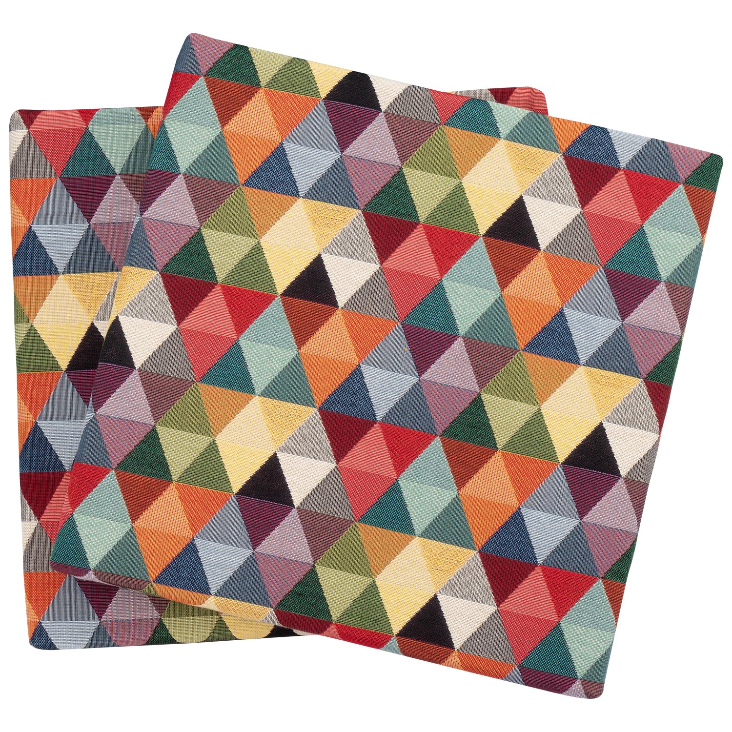 Selfitex 2er Set buntes Sitzkissen 40x40 mit gewebtem Qualitätsbezug, Sitzerhöhung (Höhe 5 cm) für bequemes und aufrechtes Sitzen, Schaumstoff Stuhlkissen, Sitzpolster für Guten Sitzkomfort (Dreieck)