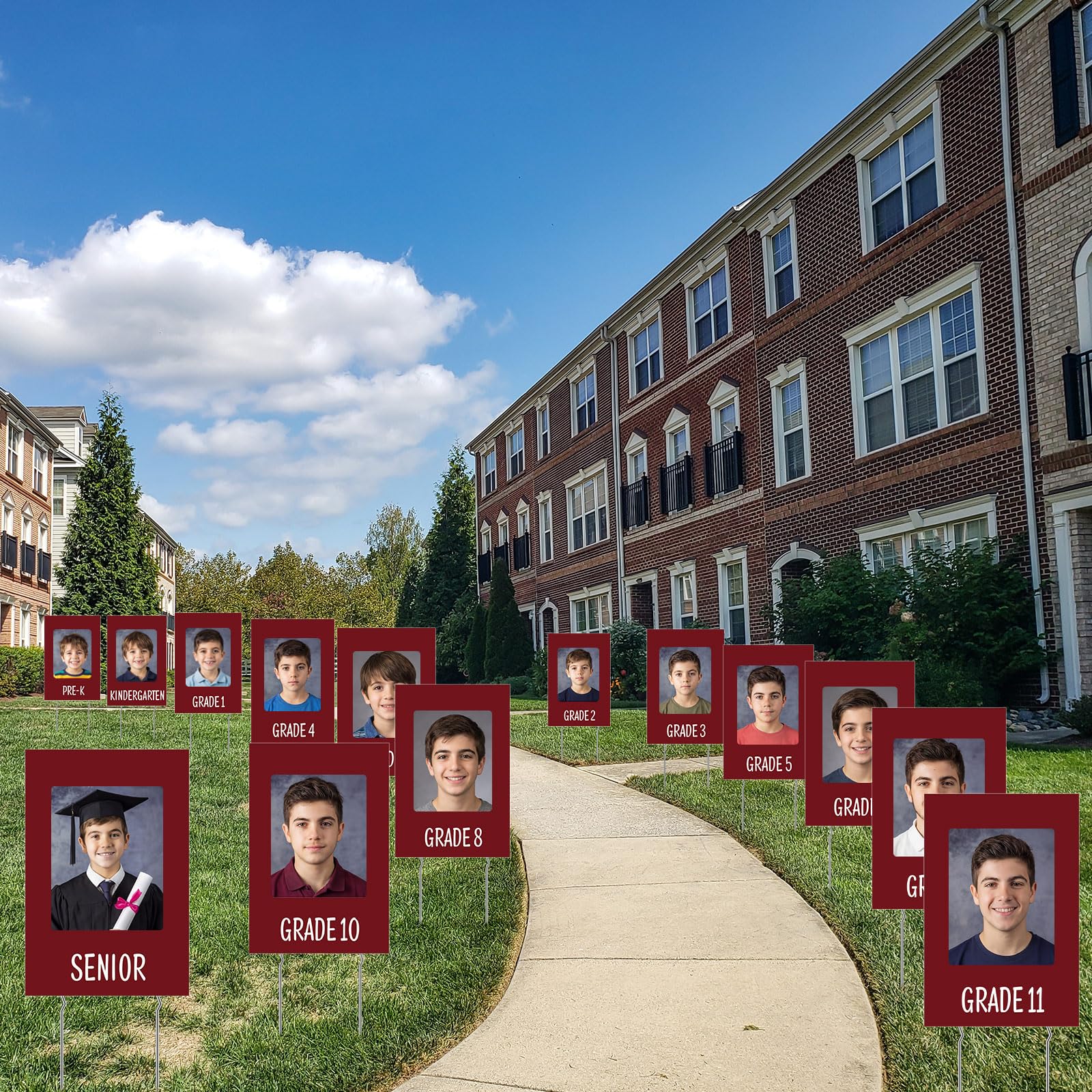 Photo 1 of Memorywuu K-12 Photo Graduation Yard Sign with Stakes