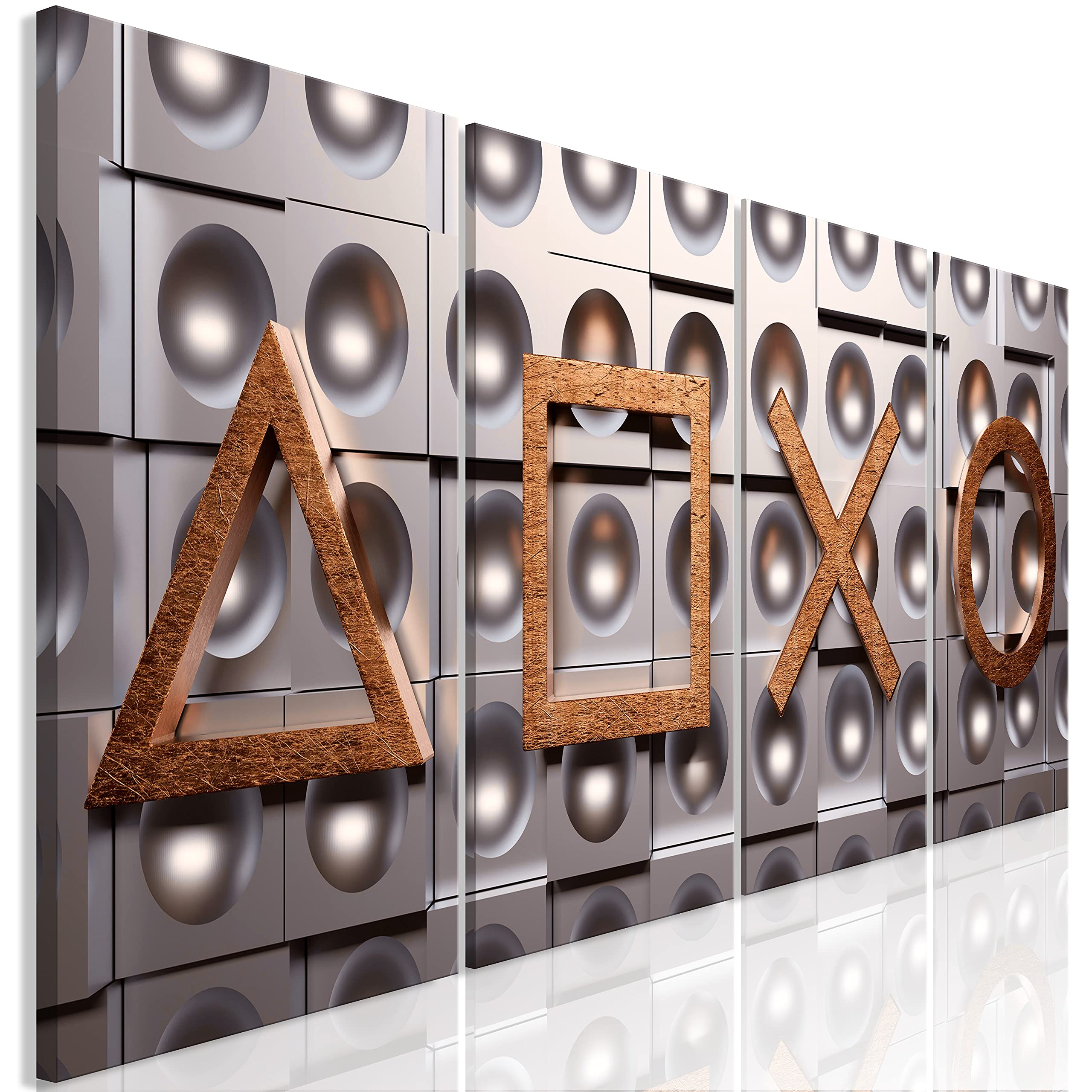 murando Cuadro Acústico para jugadores Consola 160x60 cm espuma acústica absorbe el sonido aislamiento lienzo de 4 piezas Impresión Artística Decoración de Pared Gaming 3D i-A-0192-b-i