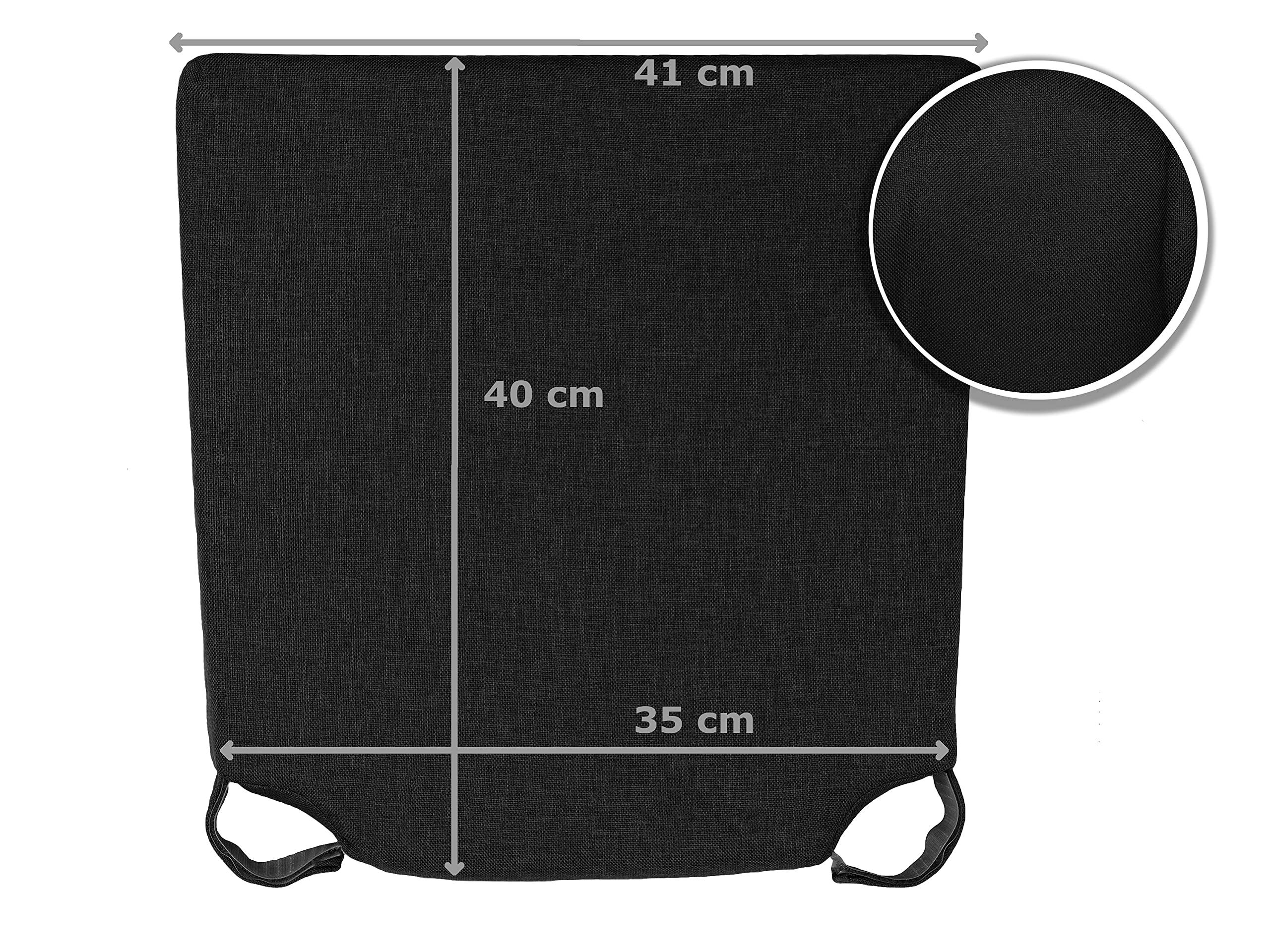 sunnypillow zestaw 4 poduszek na krzesło z zapięciem na rzepy do domu i ogrodu - siedzisko na krzesło - do użytku wewnątrz i na zewnątrz - Wymiary: 42 (przód) | 35 (tył) x 40 x 5 cm - kolor czarny