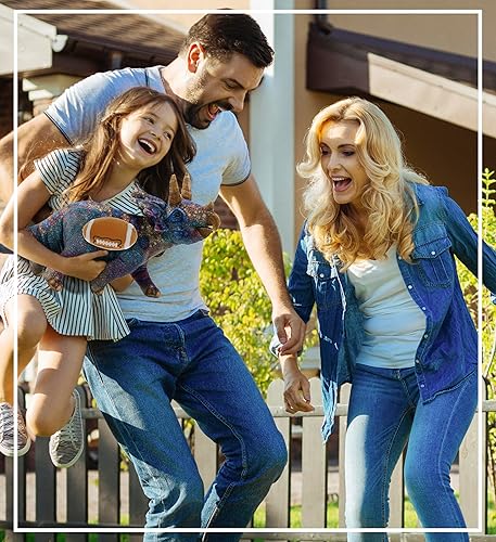 Miniatura 6 de DolliBu Wild Collection Triceratops - Animal de peluche de dinosaurio con peluche de fútbol, regalo de peluche suave, lindo dinosaurio para niños,