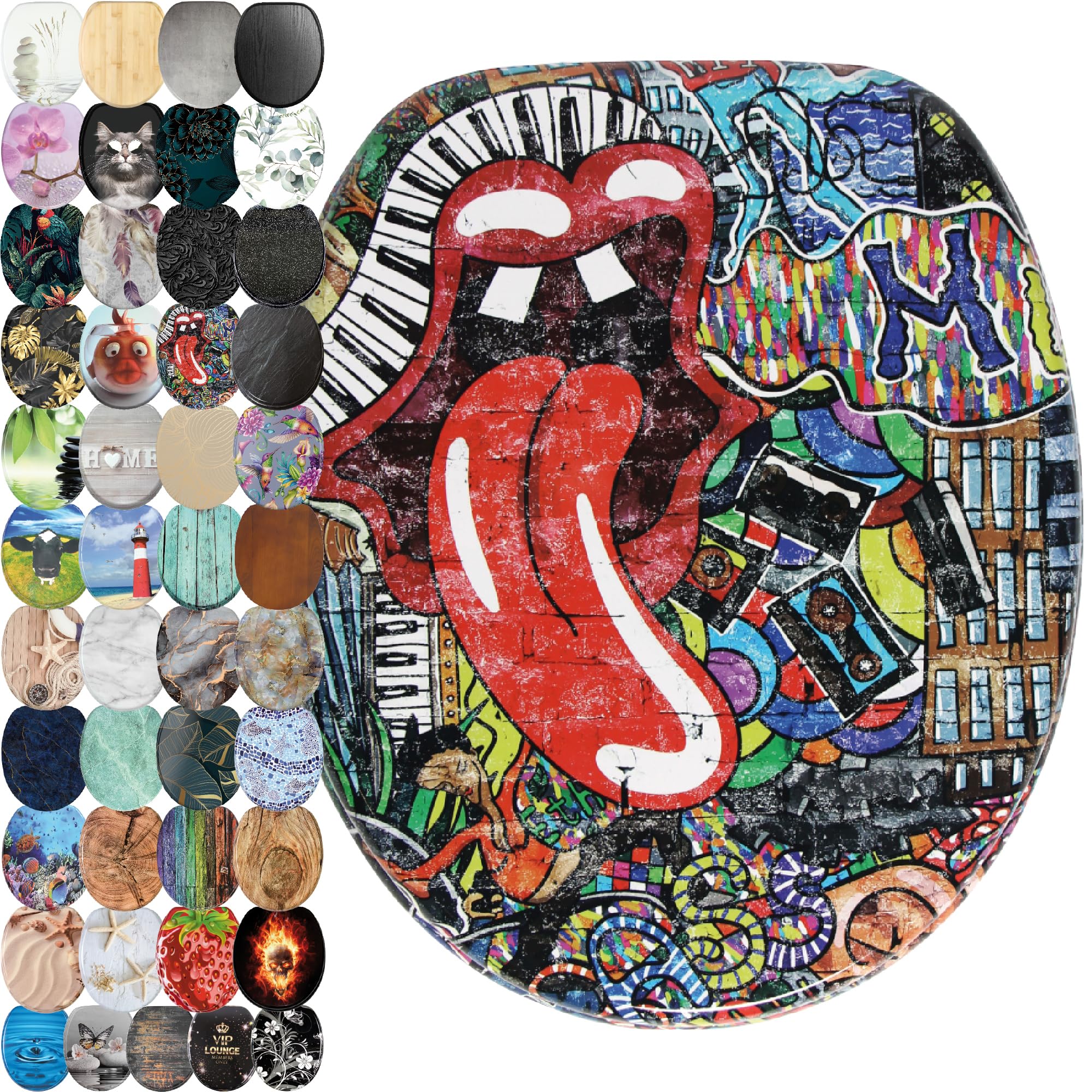 Sanilo Graffiti Toilet Seat, Great Range Of Colorful Toilet Seats, Stable Hinges, Easy To Mount (Graffiti)