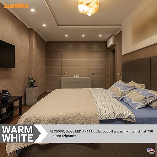 Miniatura 5 de Sunlite 81009 AR111 Bombilla reflectora, COB, ángulo de haz de 24 grados, 10 vatios, (equivalente a 75 vatios), 750 lúmenes, base de terminal de
