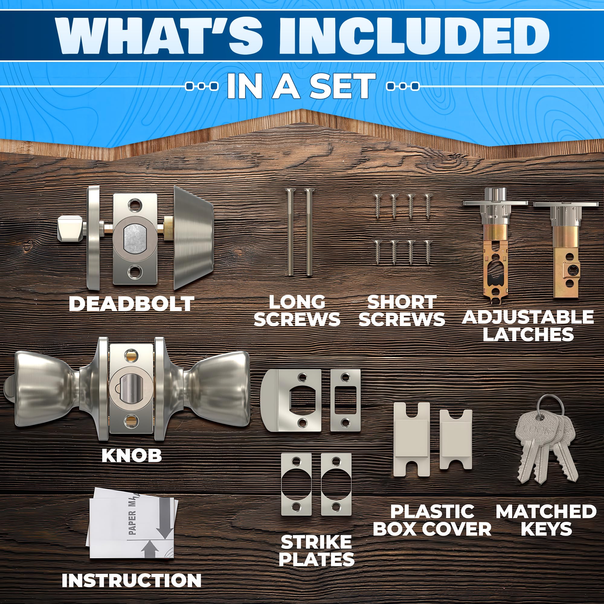 Stainless Steel Mobile Home Door Knobs with Deadbolt -5