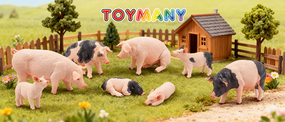 Amazon.com: Toymany 8PCS Realistic Pig Figurines Set, Plastic Pig