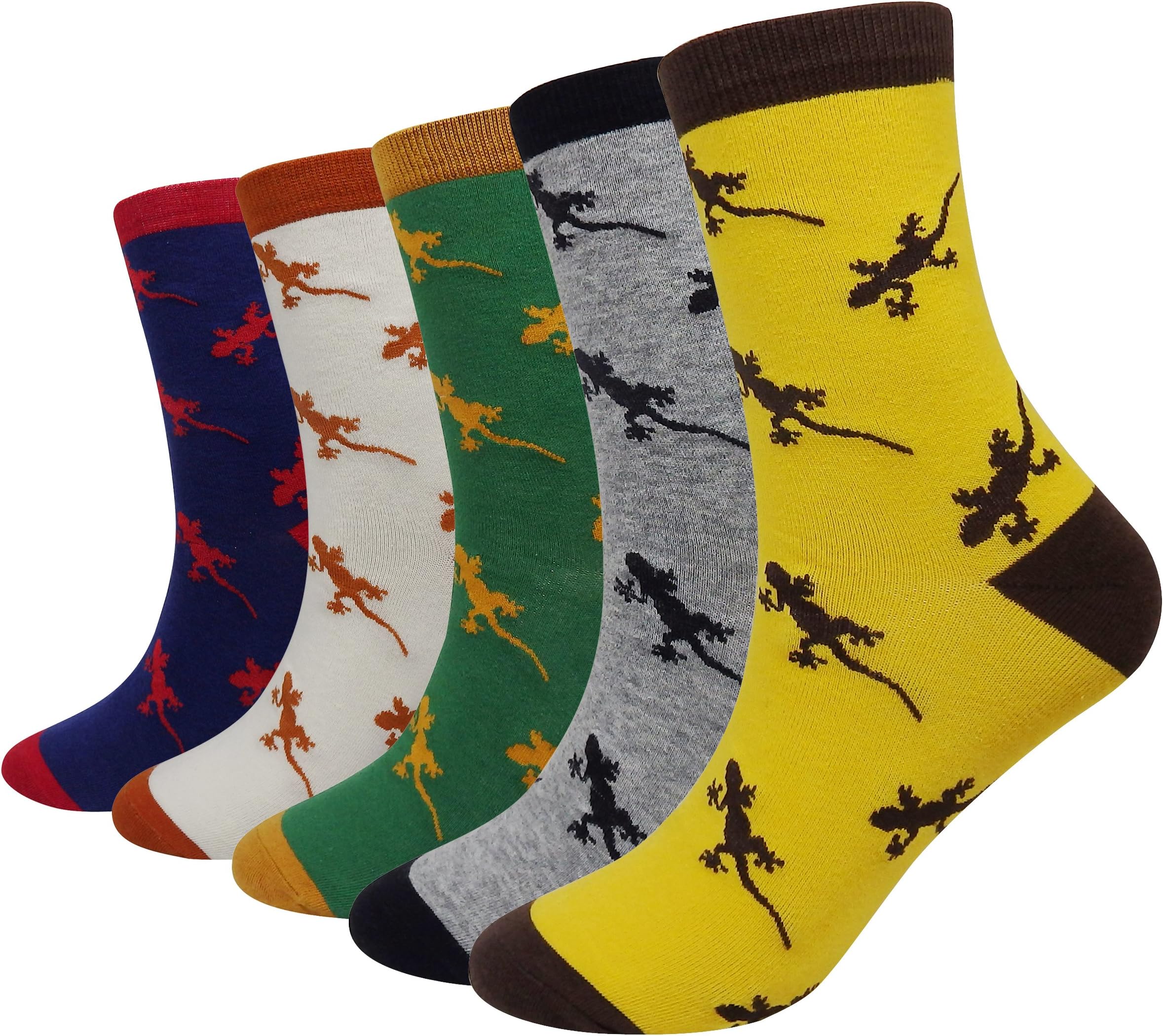 CansokMen's Novelty Funny Happy Calf Dress Crew Socks