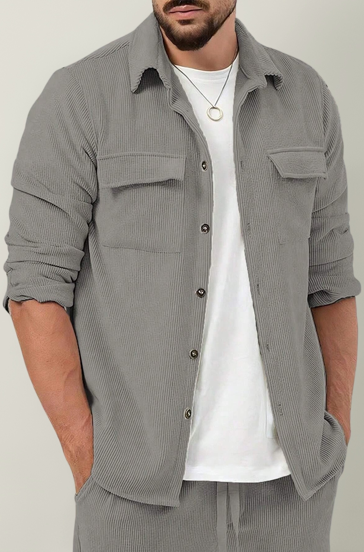 Men Shirt || Rib Design Shirt for Man || Full Sleeve || Casual Style (Packs Also Available) (Rib)