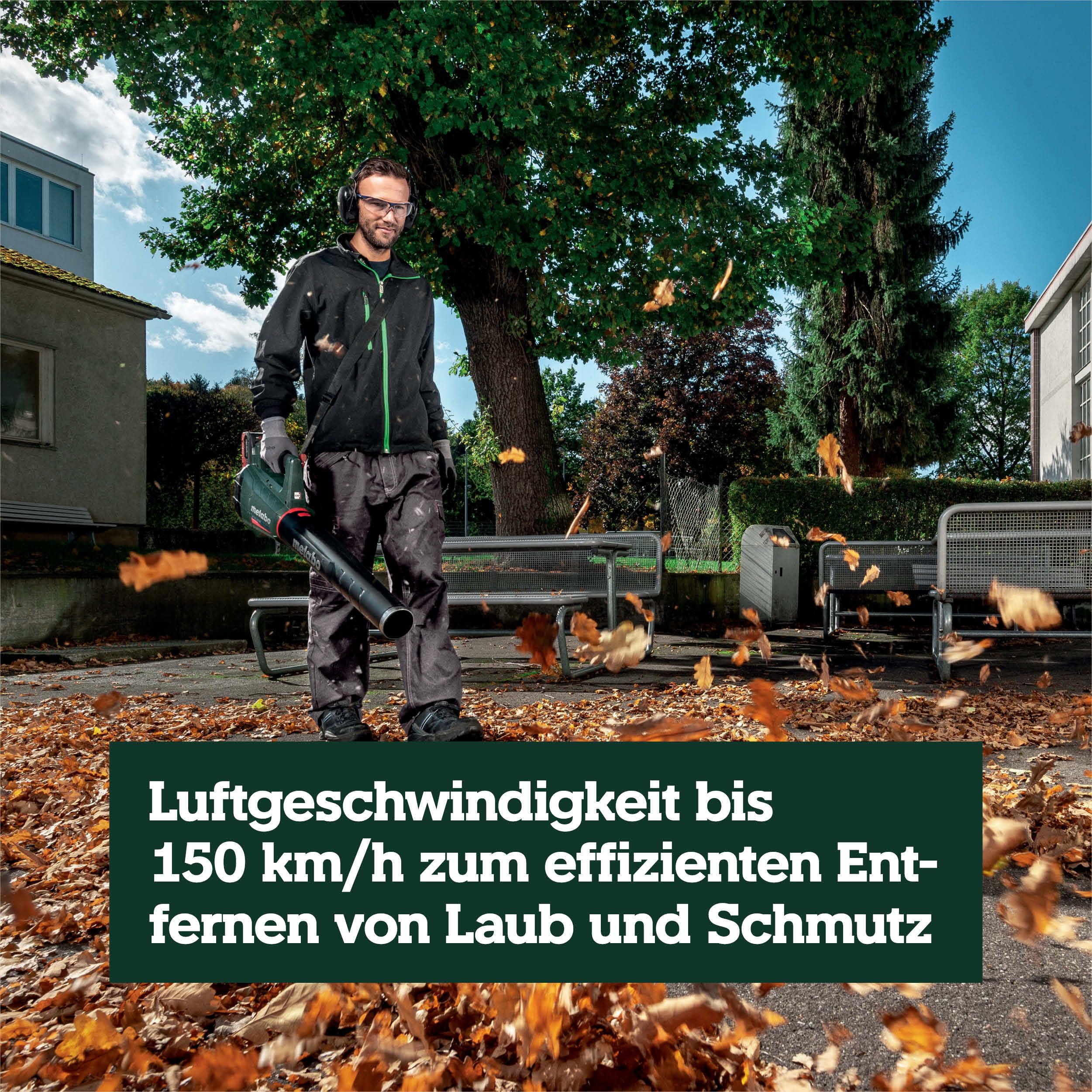 metabo Akku-Laubbläser LB 18 LTX BL, 18V Laubgebläse für Garten und | Leistungsstarkes Akku-Blasgerät mit Brushless-Motor, Schultergurt und Blasrohr, ohne Akku und Ladegerät für CAS Systeme