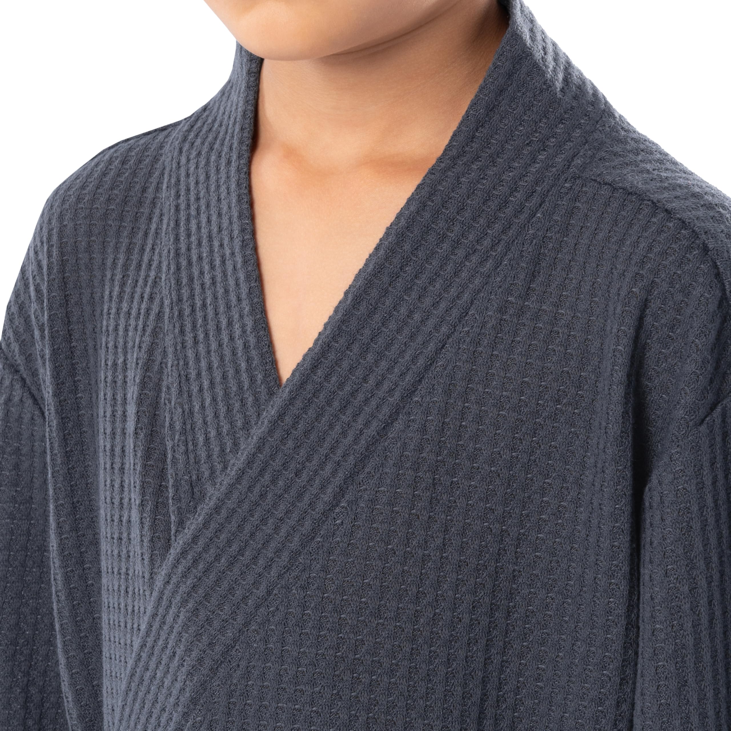 Fruit of the Loom Boy's Classic Waffle Robe, Monument Grey, 14/16