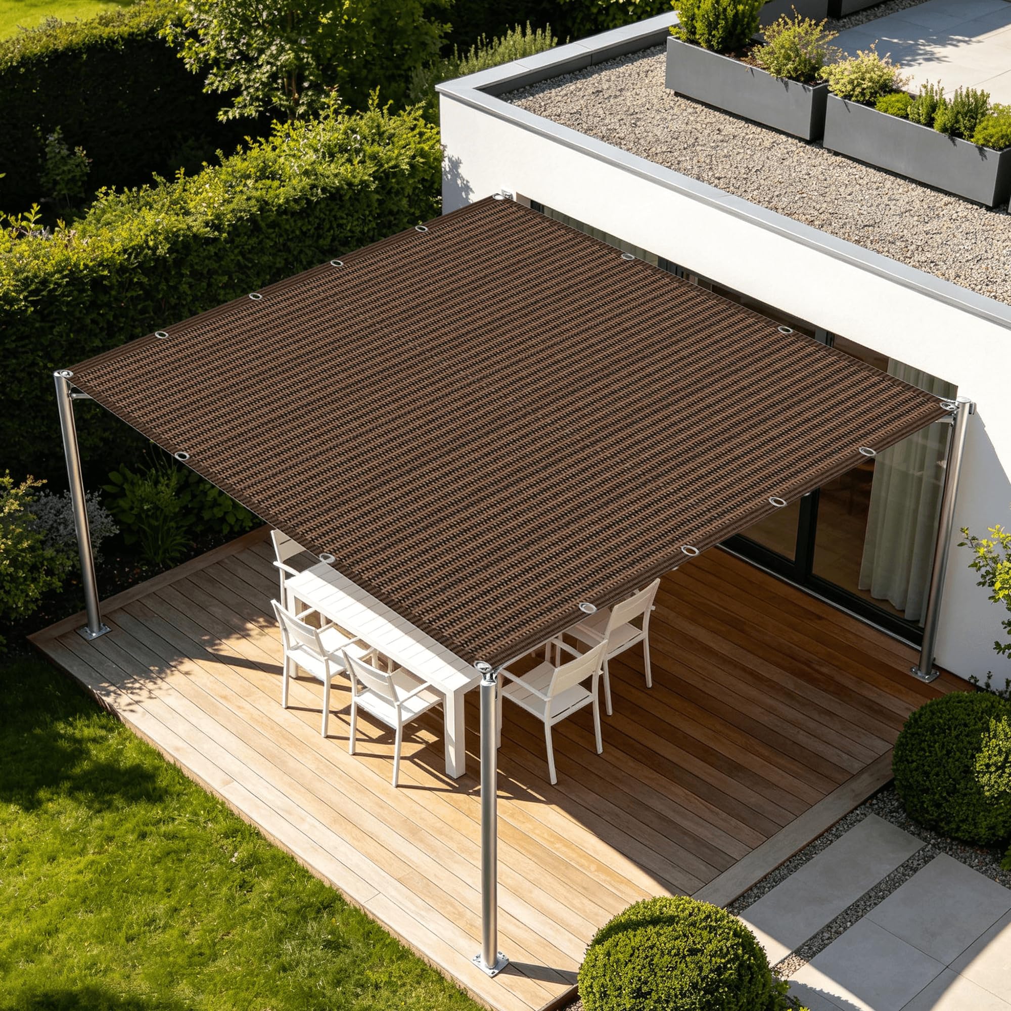 Filet protection solaire oeillets pour stopper la chaleur sous la serre