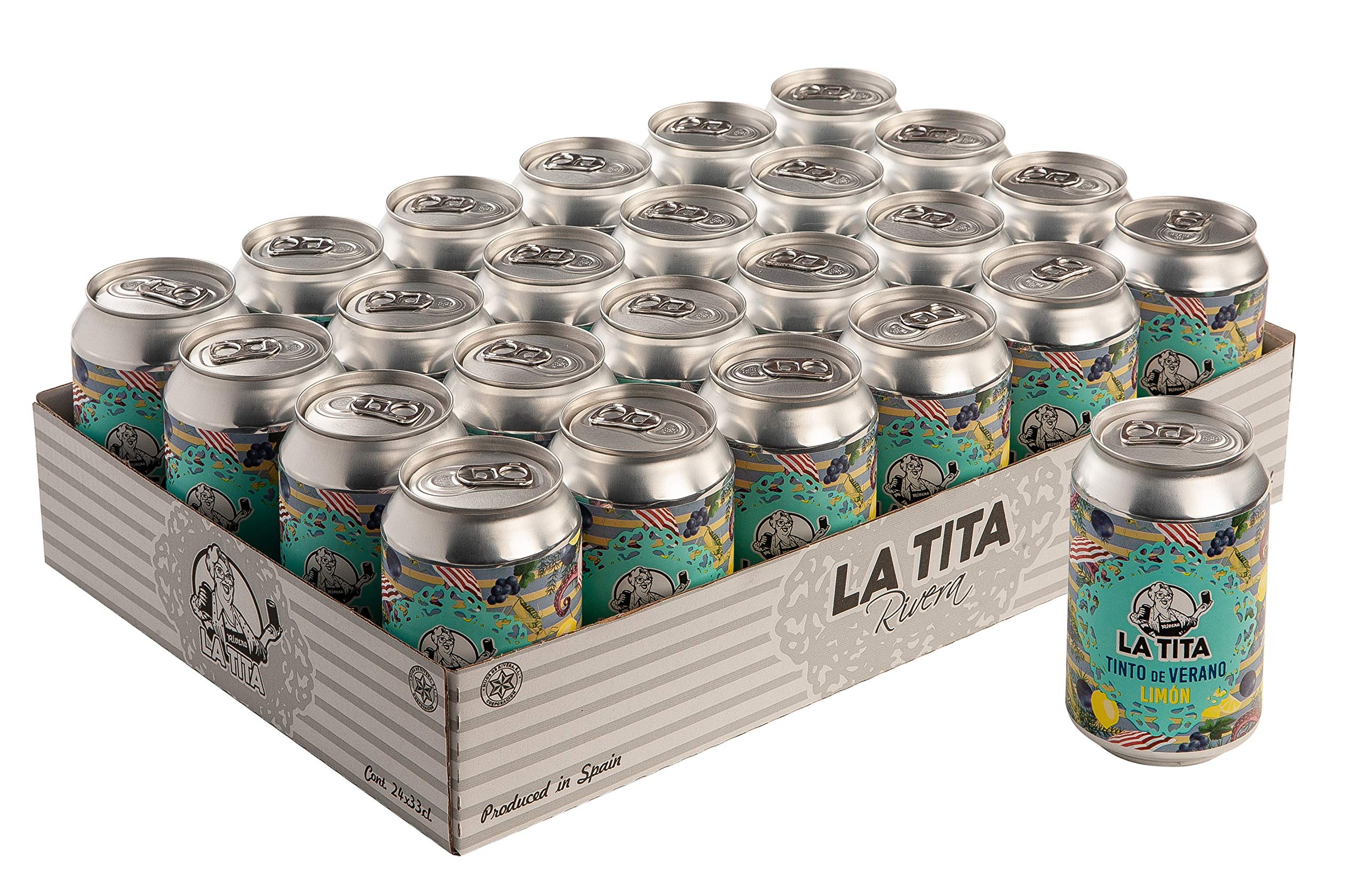 La Tita Tinto de Verano con Limón Lata - 24 latas x 330 ml