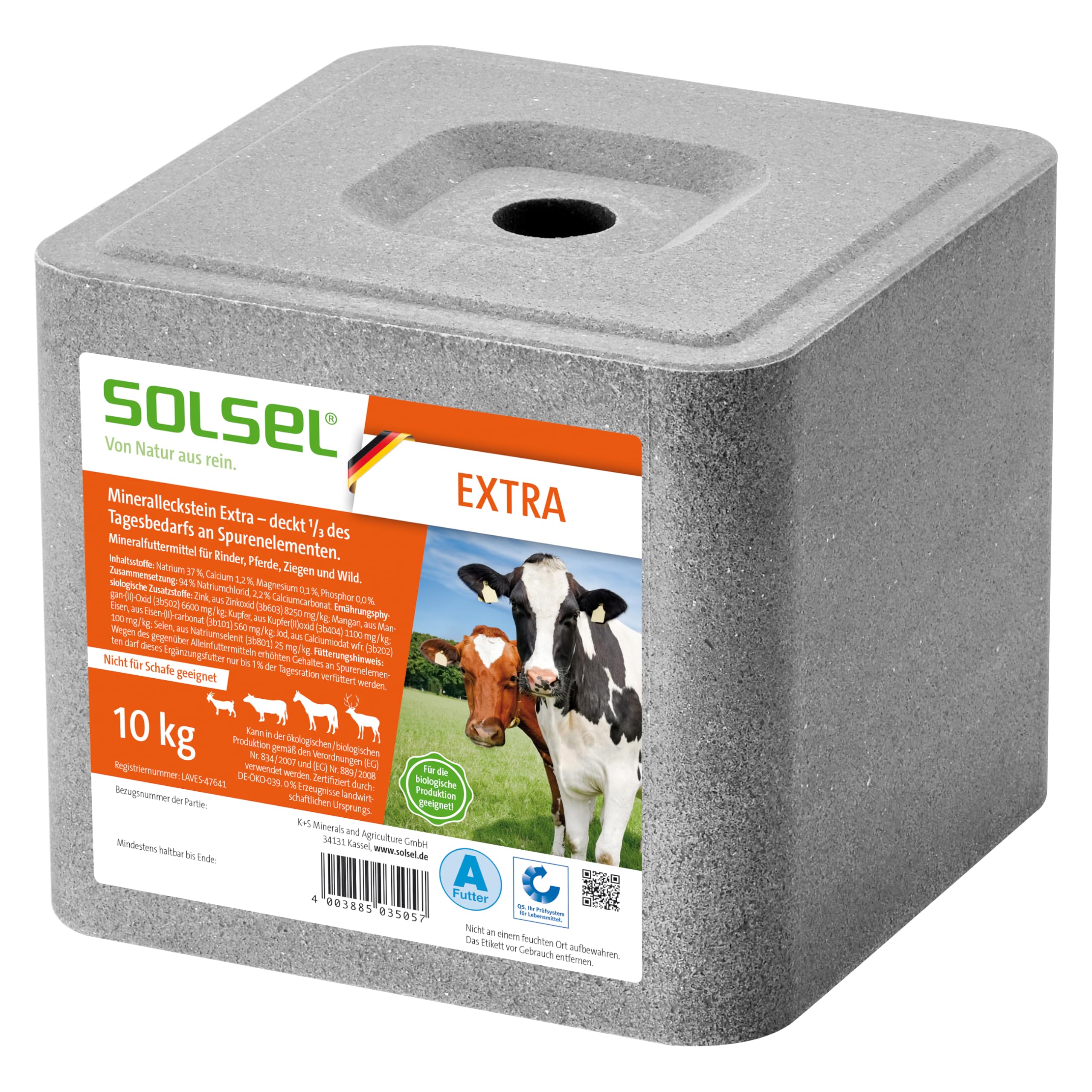 Leckstein EXTRA 1/3 20 kg für Rinder Pferde Ziegen Wild | 2 x 10 kg Essenzielle Mineralien & Spurenelemente | Fördert Vitalität und Gesundheit