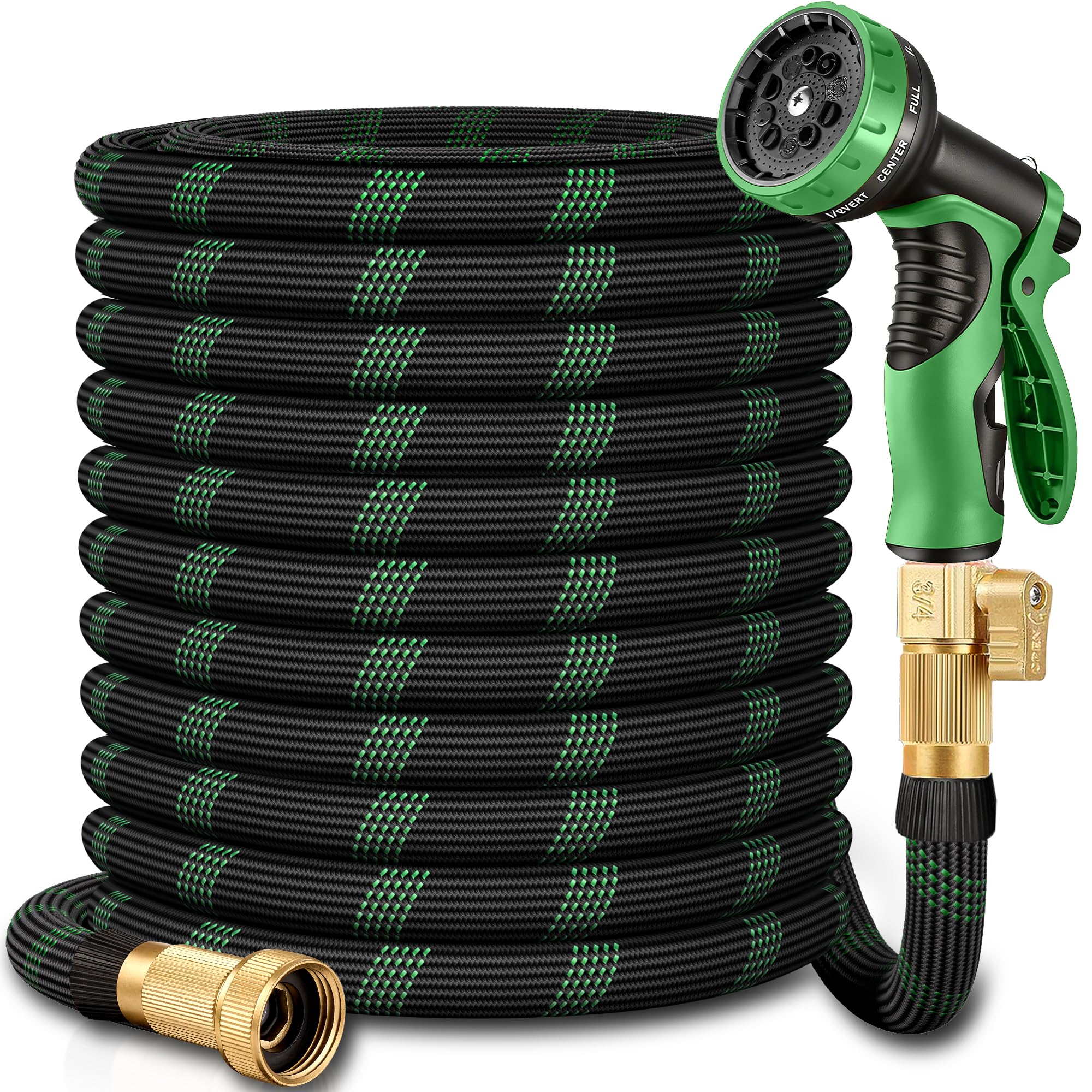 Photo 1 of 100 ft Garden Hose,2026 New Improved Lightweight All-Weather Water Hoses, Ultra Durable and Flexible Garden Hose with 10-Function Spray Nozzle, Leak-Free Connections Garden Hose for Yard, Lawn,Outdoor