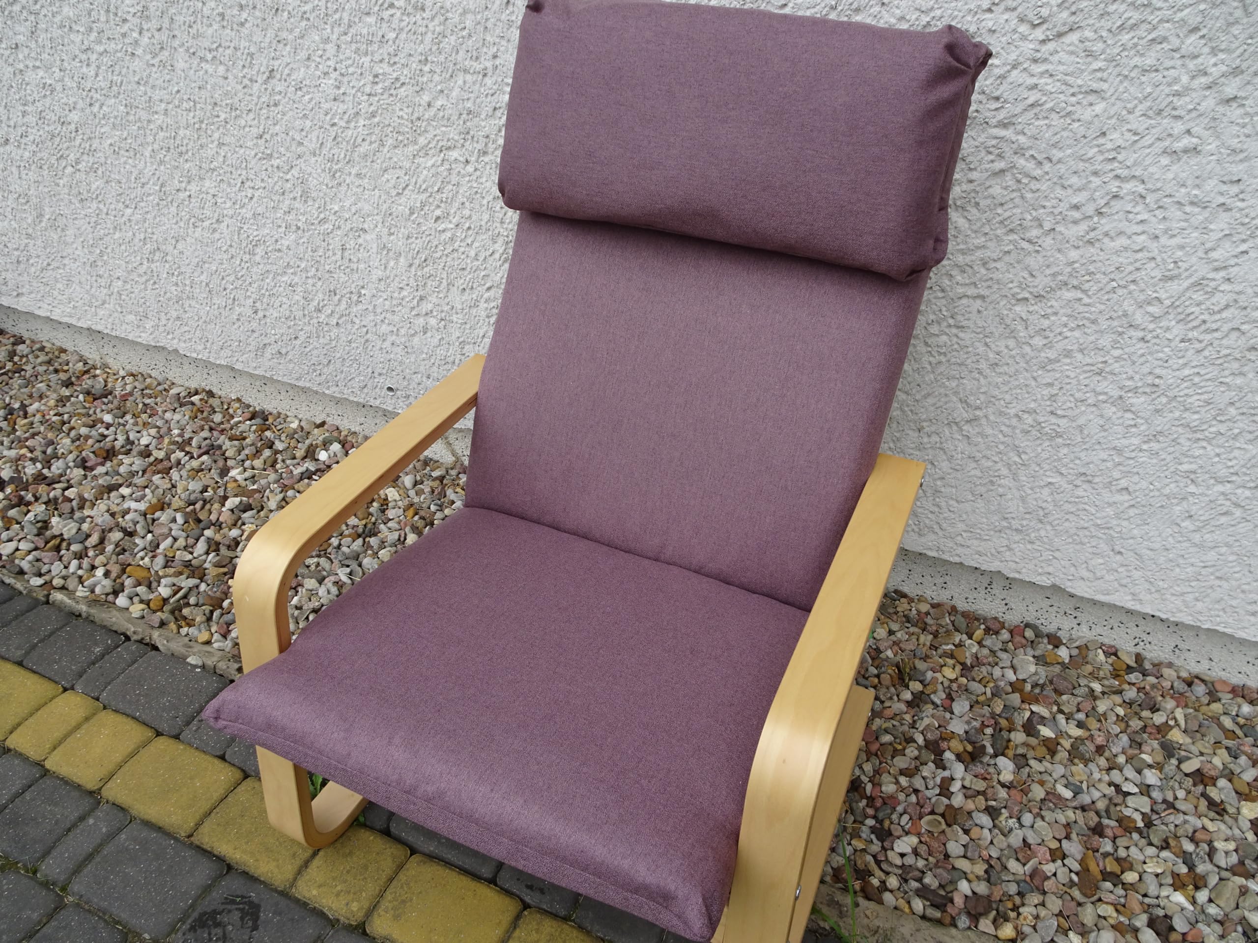 Jacek POÄNG PELLO Kussen/Polster voor schommelstoel met hoge rugleuning Dikte 8 cm Maat 57 x 120 cm Materiaal Hoogwaardige meubelstof (heidekleur