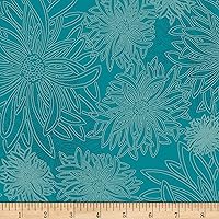 Vista 2 de Art Gallery Fabrics Galería de Arte Elementos Florales Tela Haze Azul Aqua