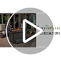LayinSun 44" Propane Gas Fire Pit Table, 55000 BTU Rectangular Fire Pit with Glass Wind Guard for Outside Patio Deck Garden Backyard
