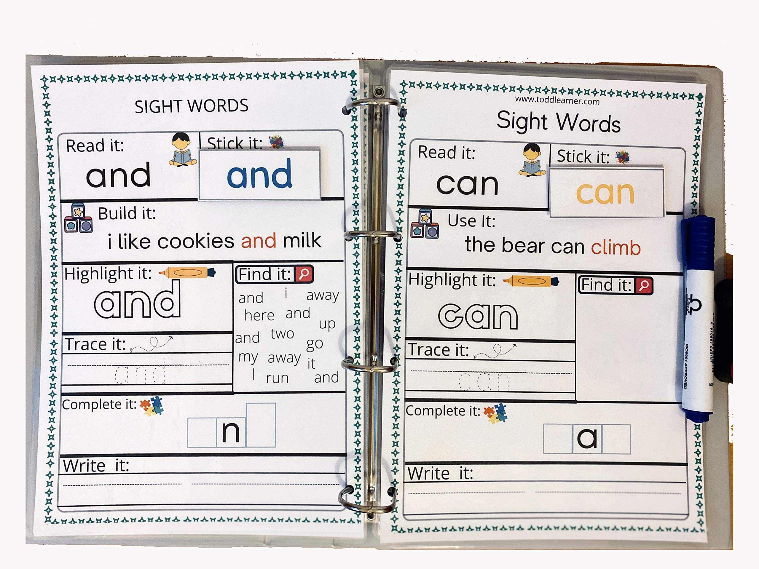 Sight Words Binder Game