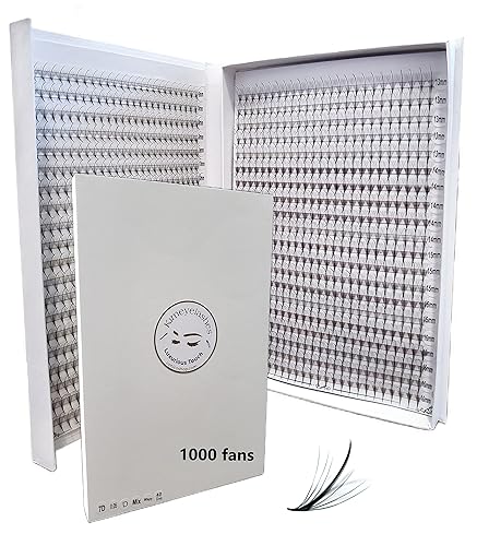 1200 Wispy Premade fans 5D 0.07 Mixed Lengths 9-16mm 1000 fans 7D 0.05 Volume loose Lashes C D Curl Handmade Fan eyelash extensions Kimeyelashes