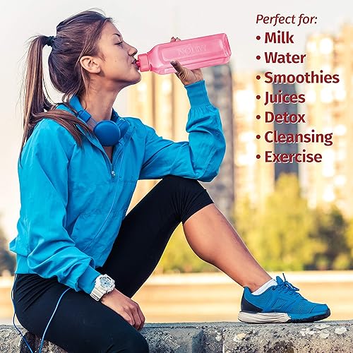 Miniatura 2 de Botella de agua deportiva caja cuadrada de jugo de 144 unidades 17 onzas ideal para jugos batidos de leche de plástico de boca ancha reutilizable a