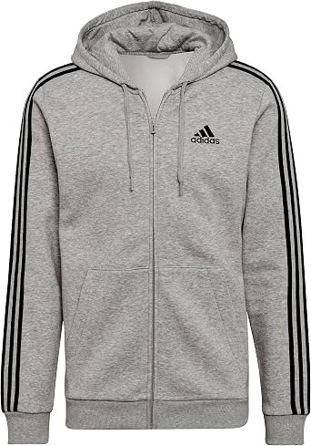 adidas Mens Essentials 3-Stripes Full-Zip Fleece