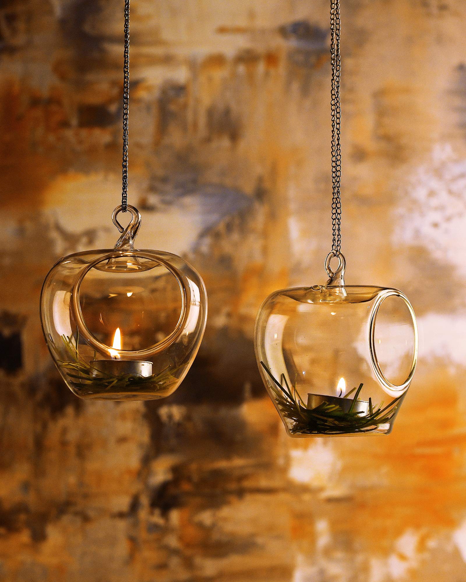 Homesake® Hanging Apple Glass, Tea Light, Hanging Candles, Planters for Indoor and Outdoor Decoration pots for Plants Home Decor, with Metal Hanging Chain, Set of 2 (B08KLVW8LZ) Amazon Price History, Amazon Price Tracker