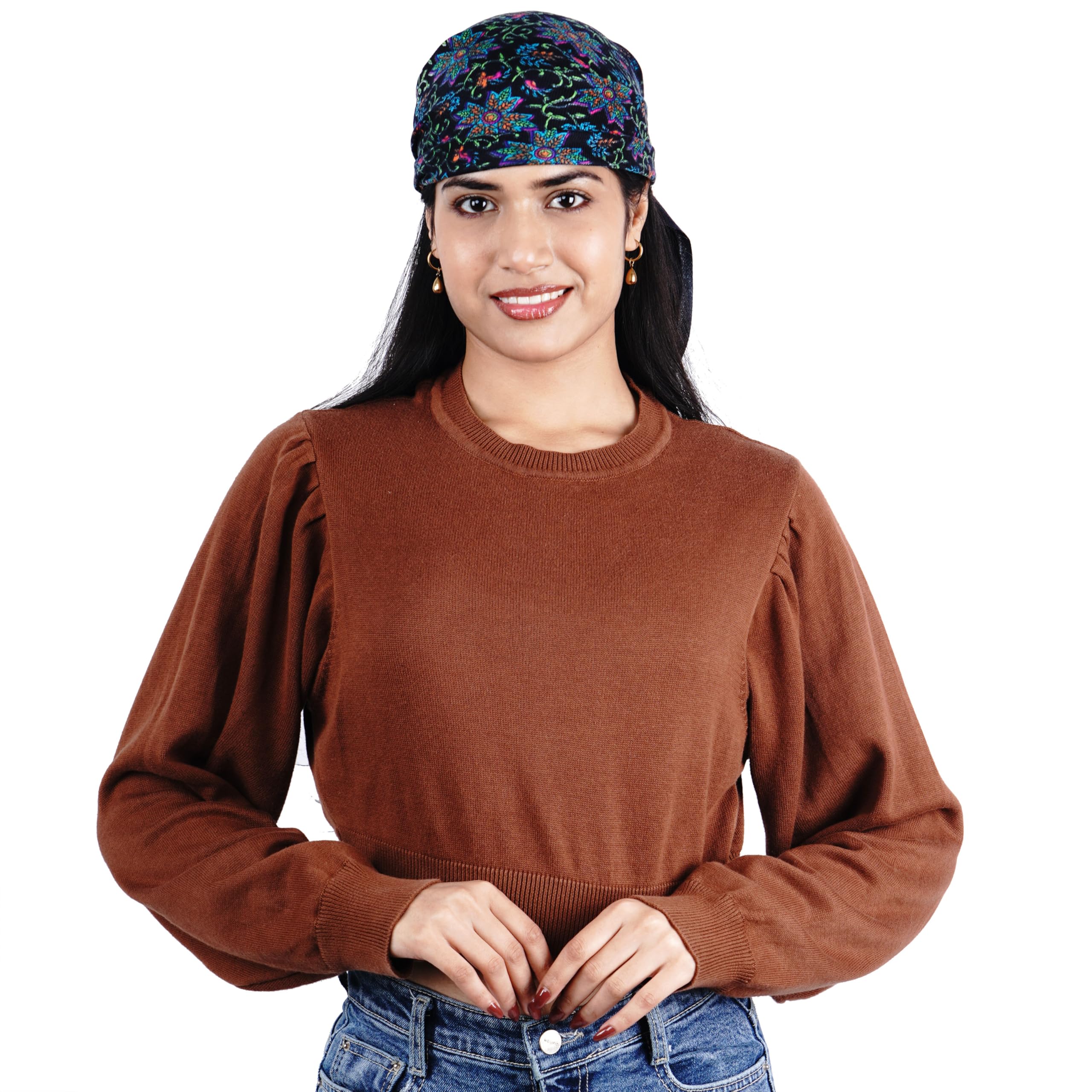 Women Warm Knitted Headband Winter Ear Warmer Crochet Head Wraps Thick Fleece Lining Hair Bands_Free Size-image-19
