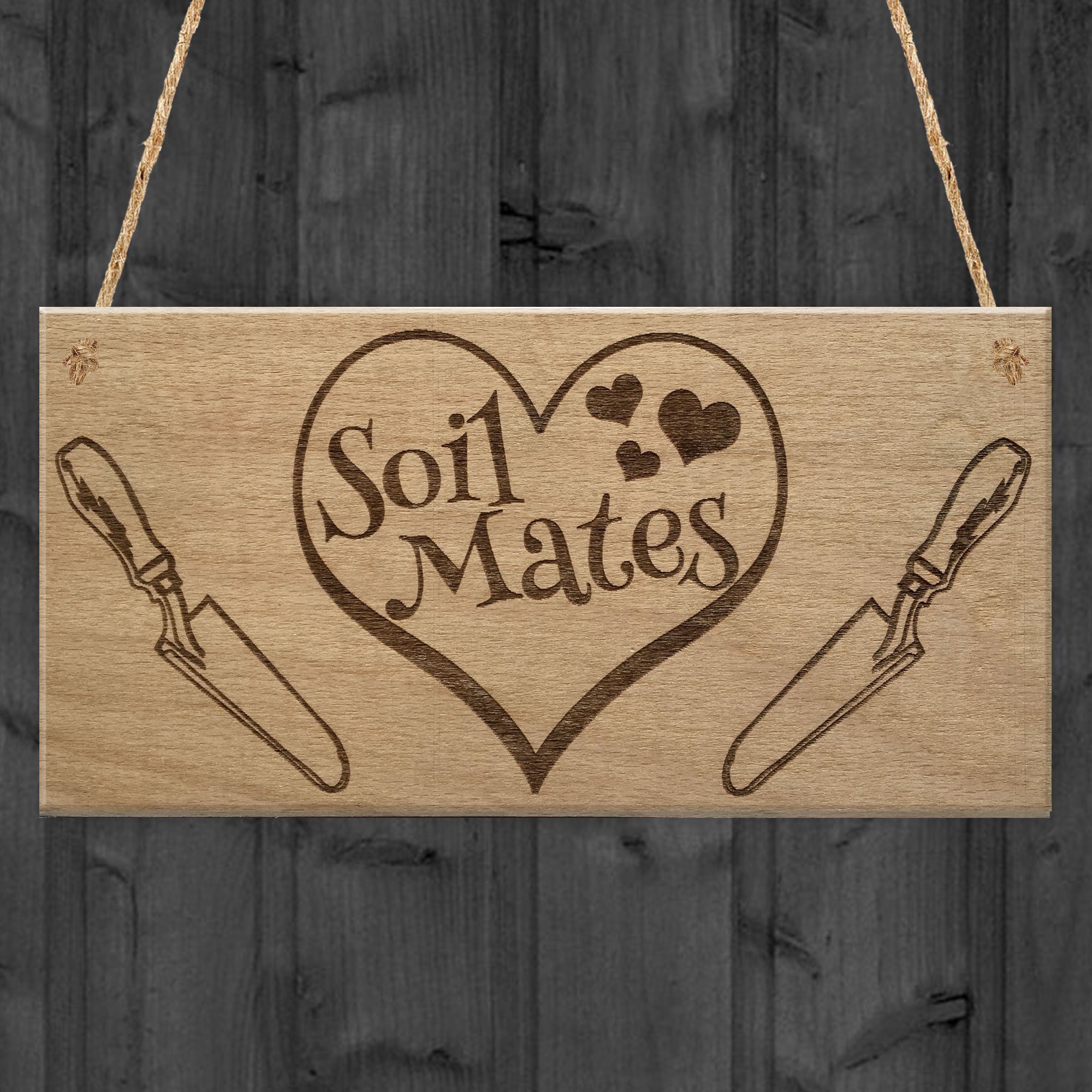 Red Ocean Soil Mates Gardening Soul Mate Relationship Friendship Hanging Plaque Garden Gift Sign