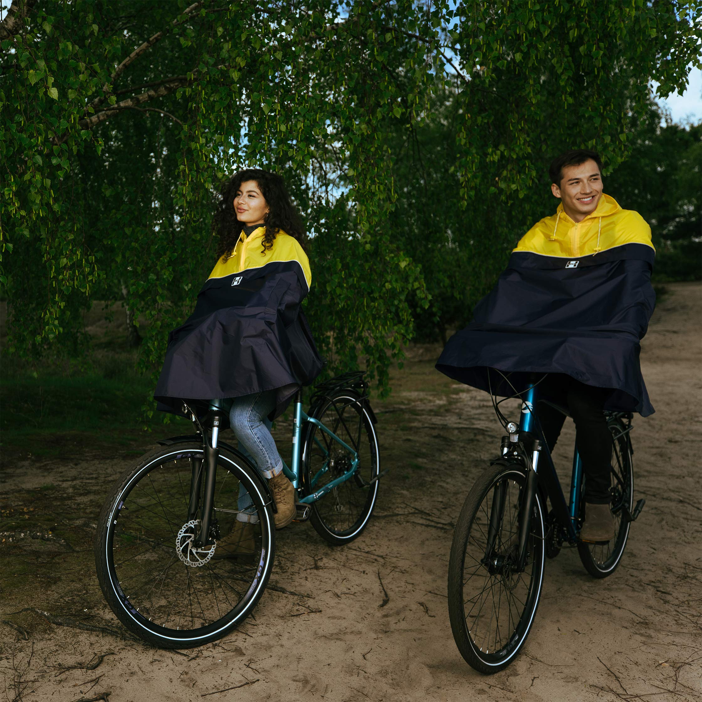 HOCK Poncho de pluie de vélo avec pli pratique du sac à dos - Poncho de vélo 100% imperméable avec réflecteur - Cape de pluie pour homme et femme - Vêtement de pluie de qualité supérieure