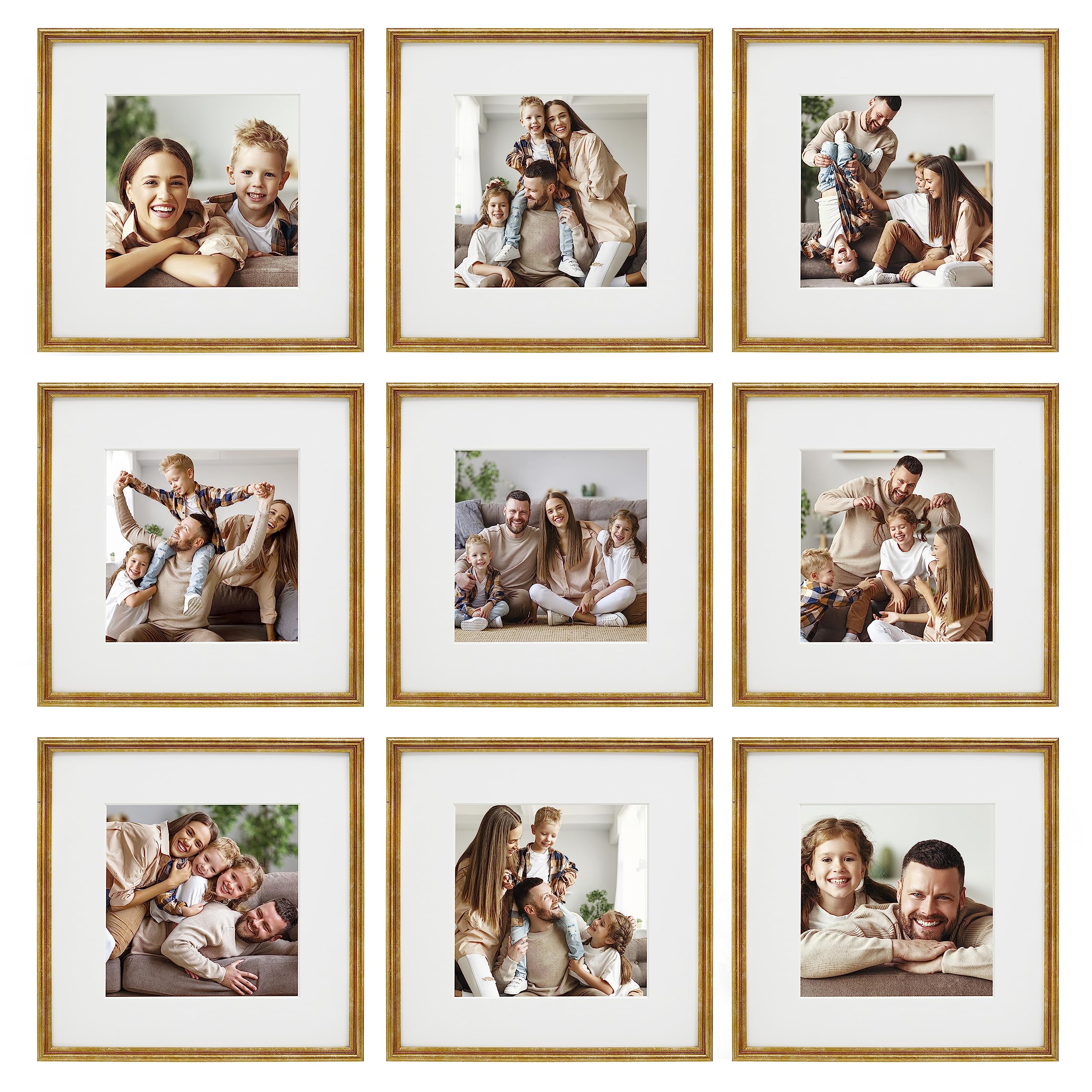 Buy Sheffield Home 9 Piece Gallery Wall Frame Set, 12x12 Inch, Matted
