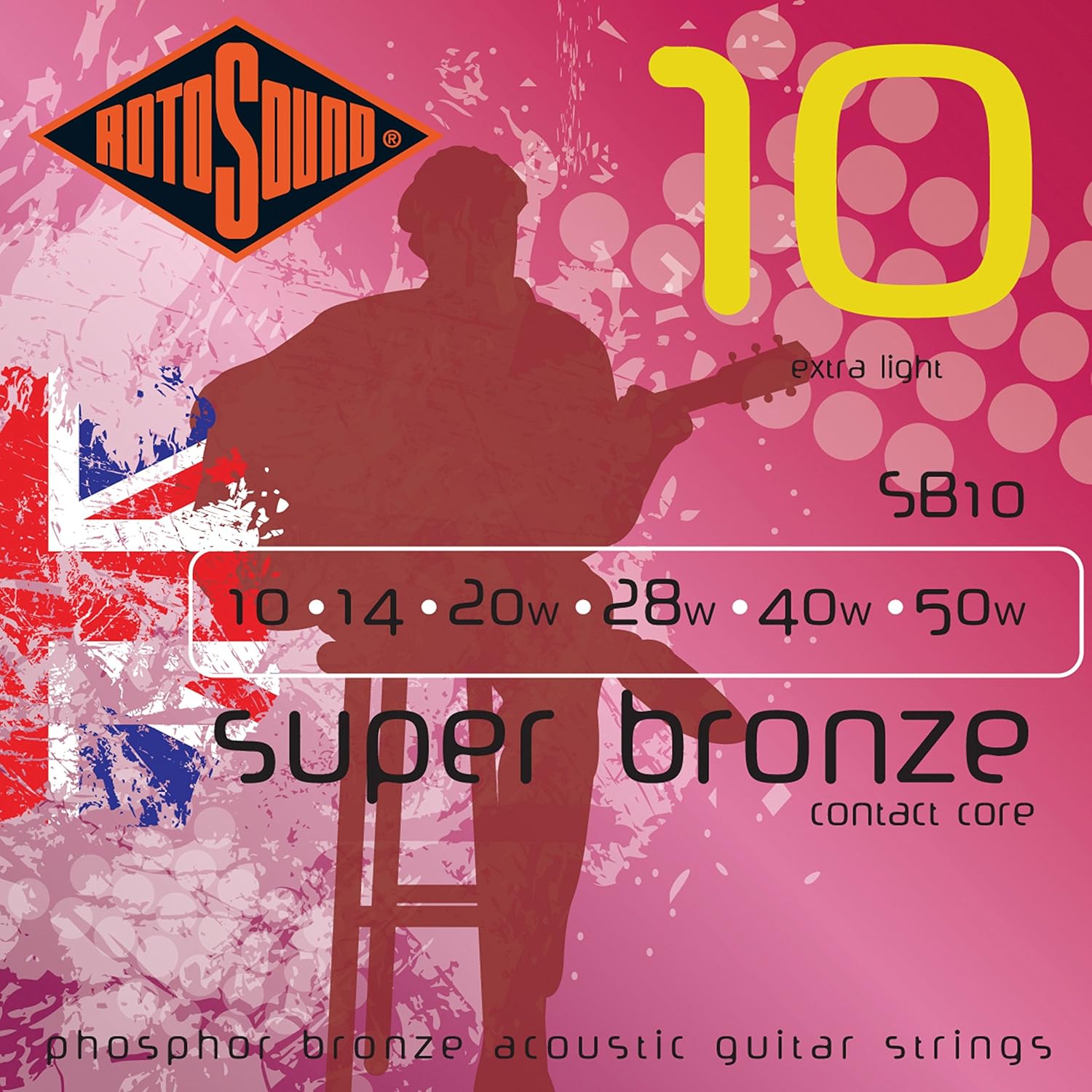 Rotosound SB10 Super Bronze Acoustic Guitar Strings (10 14 20 28 40 50)