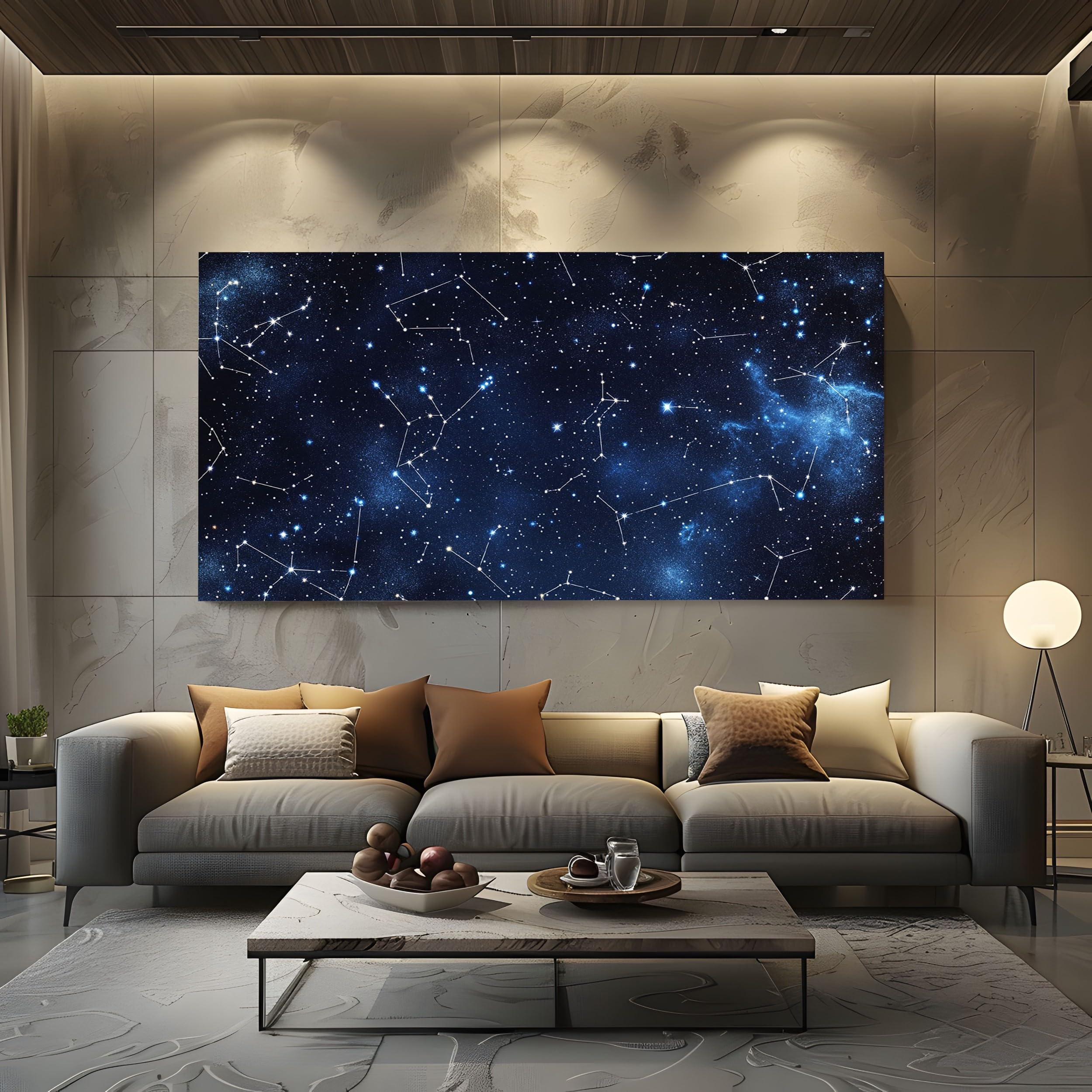 ZORYAN Quadri Moderni Costellazione Spaziale Grandi con Cornice 80x160cm