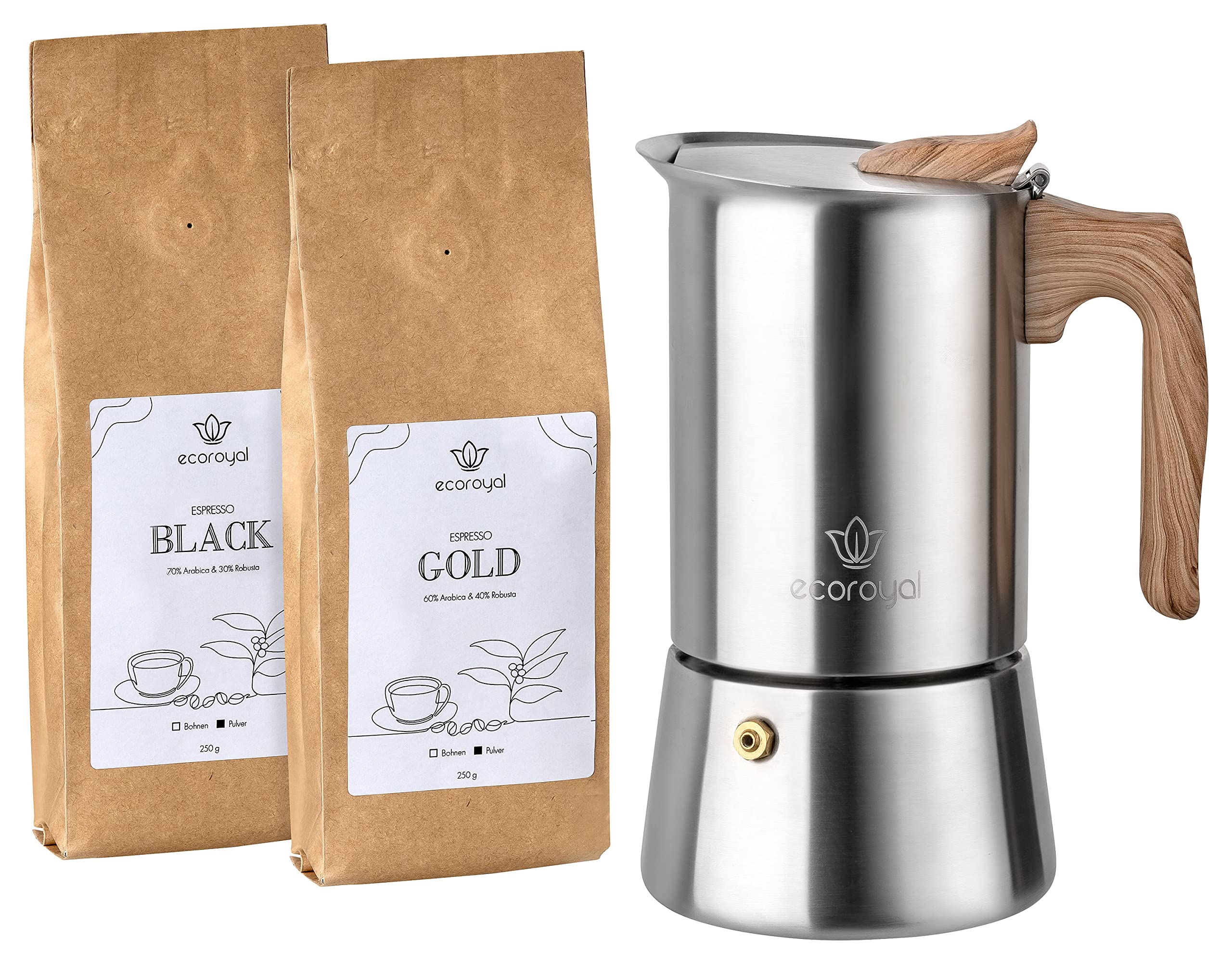 Milu espressomachine - Aluminium roestvrijstaal mokka kan 3/6/9 cups
