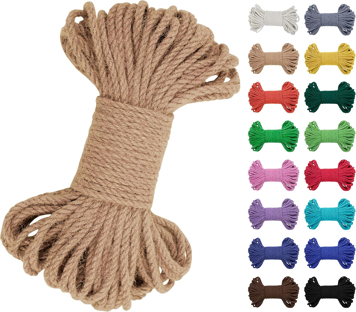 JeogYong 5mm Jute Twine String 66 Feet Natural Thick Garden Twine for Crafts, Twine