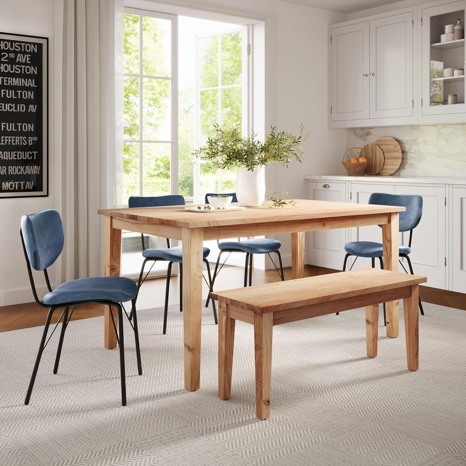 Jofran Colby 42" Traditional Classic Solid Hardwood Bench