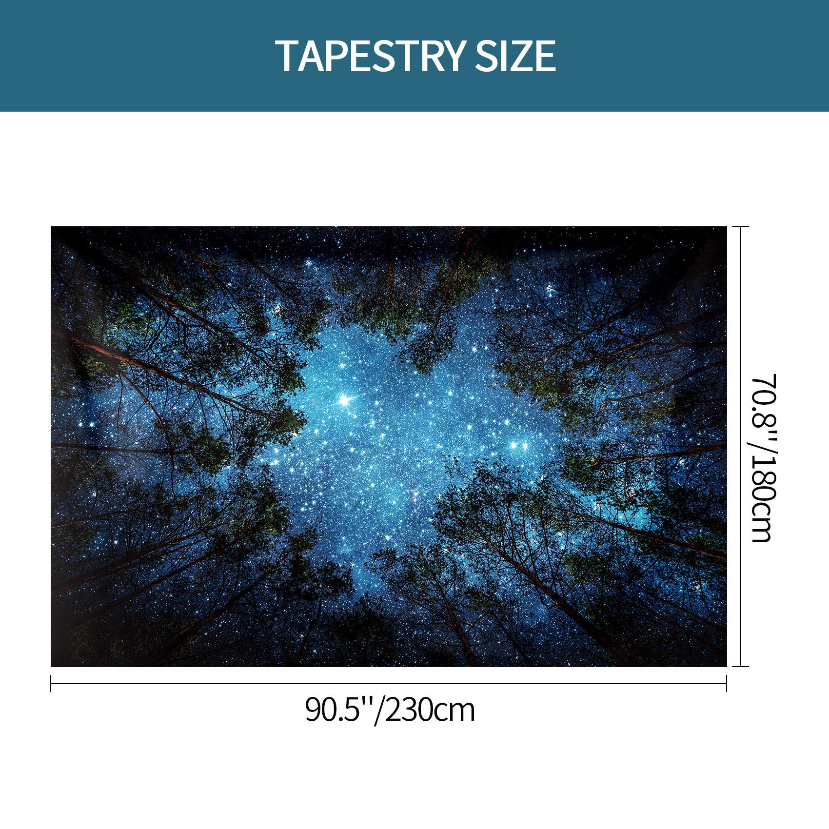 Psichedelico Foreste stellari Arazzo da parete Appeso Biancheria Da Letto Arazzo Natura Paesaggio Coperta Da Spiaggia per Camera Da Letto Soggiorno Dormitorio Decorazione da parete 230x180 cm