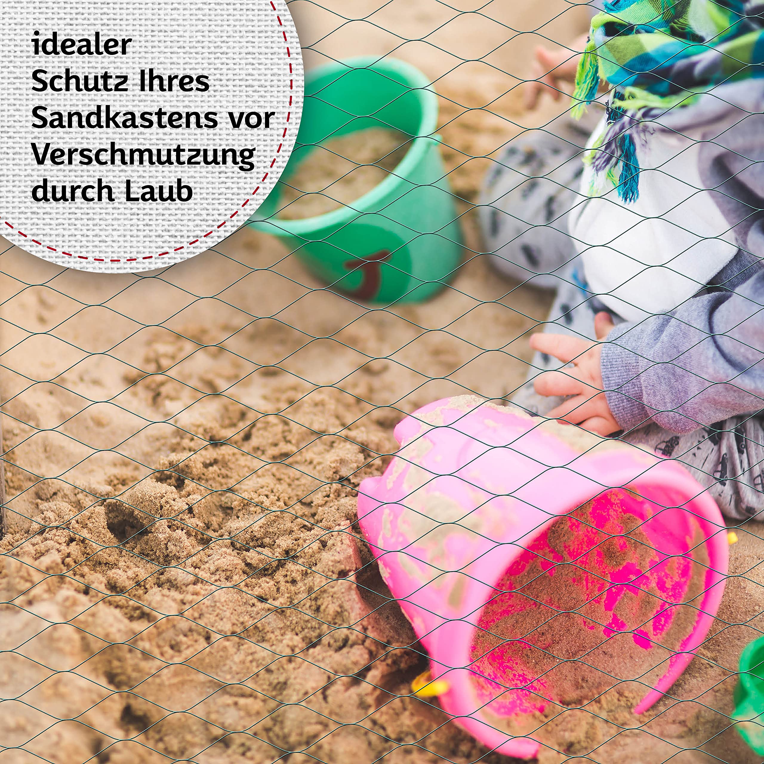 Meister Vogelbeschermingsnet 5 x 5 m - groen - 12 x 12 mm maaswijdte - robuust weefsel - weer- en uv-bestendig - betrouwbare bescherming tegen vogelvraat/fijnmazig fruitboomnet/vijvernet / 9960070