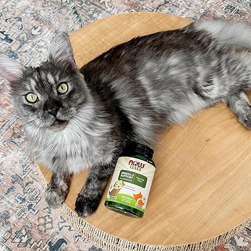 Miniatura 6 de NOW Pet Health, Suplemento Omega 3, formulado para gatos y perros, certificado NASC, 180 cápsulas blandas