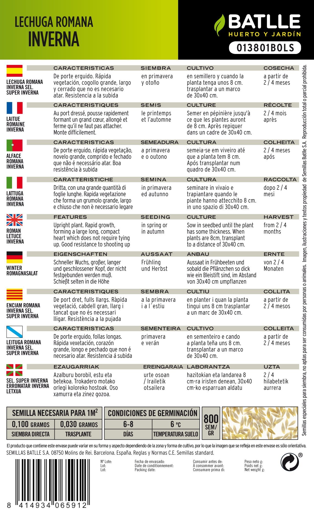 Batlle Nasiona warzyw - sałatka inverna wył. Super Inverna (4800 nasion)