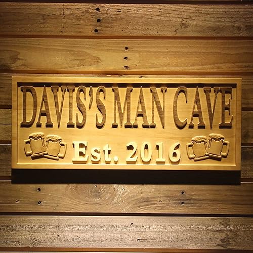 Miniatura 46 de ADVPRO wpa0389 - Letrero de madera grabado en madera con nombre personalizado para el hogar, grande, 26.75 x 10.75 pulgadas